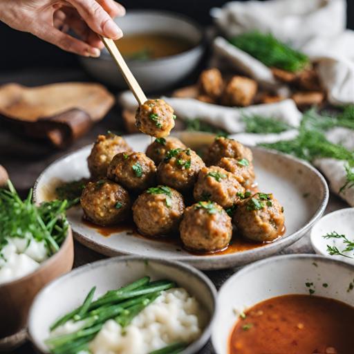 Tofu- en bieslookballetjes
