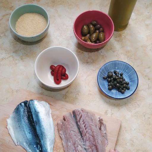 Mackerel with Mediterranean Breadcrumbs