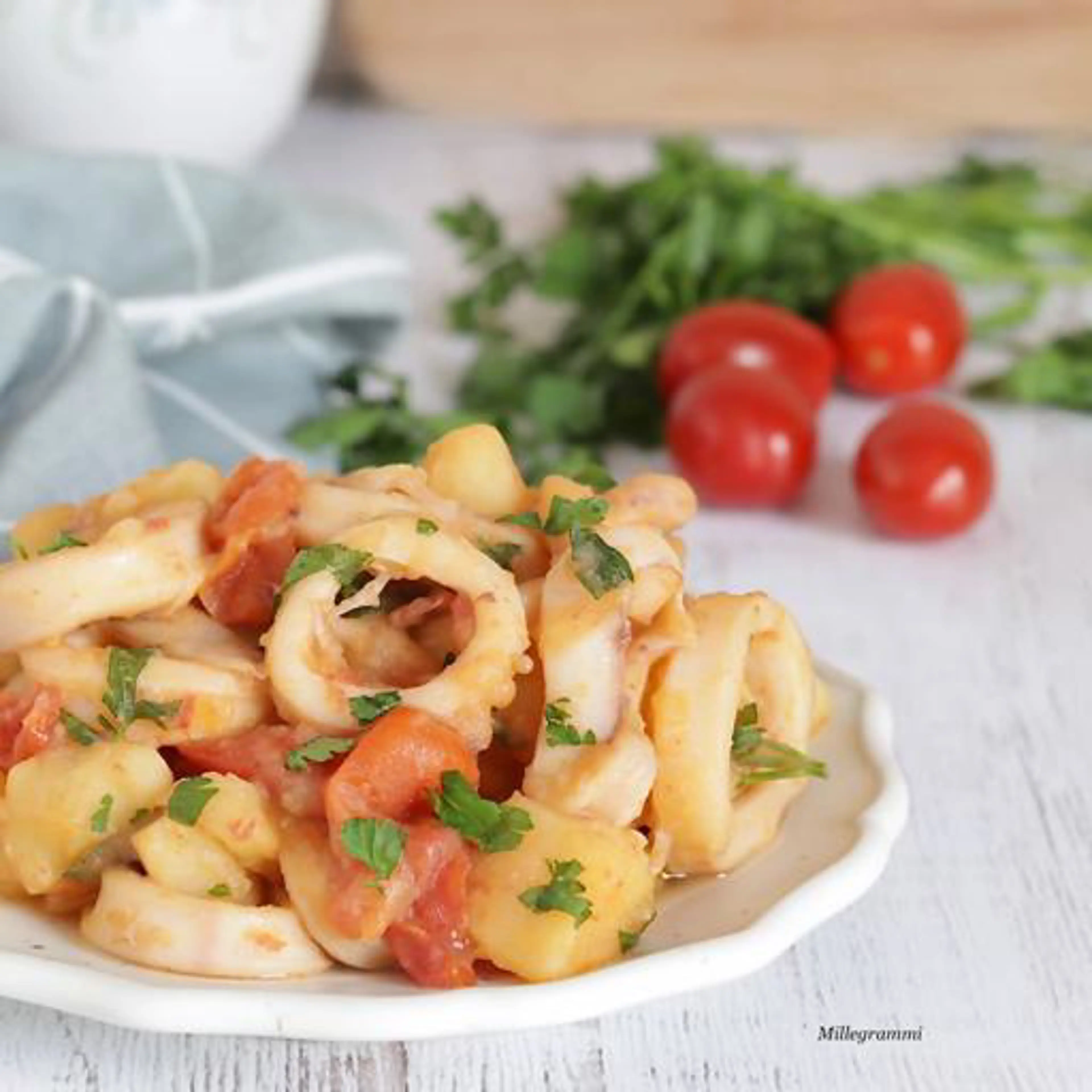 Squid and potatoes