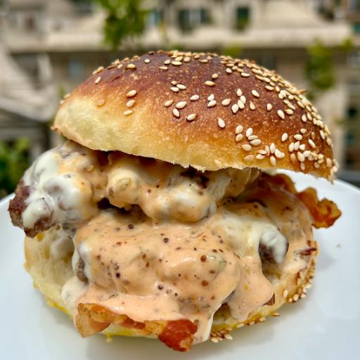 Zelfgemaakte hamburger