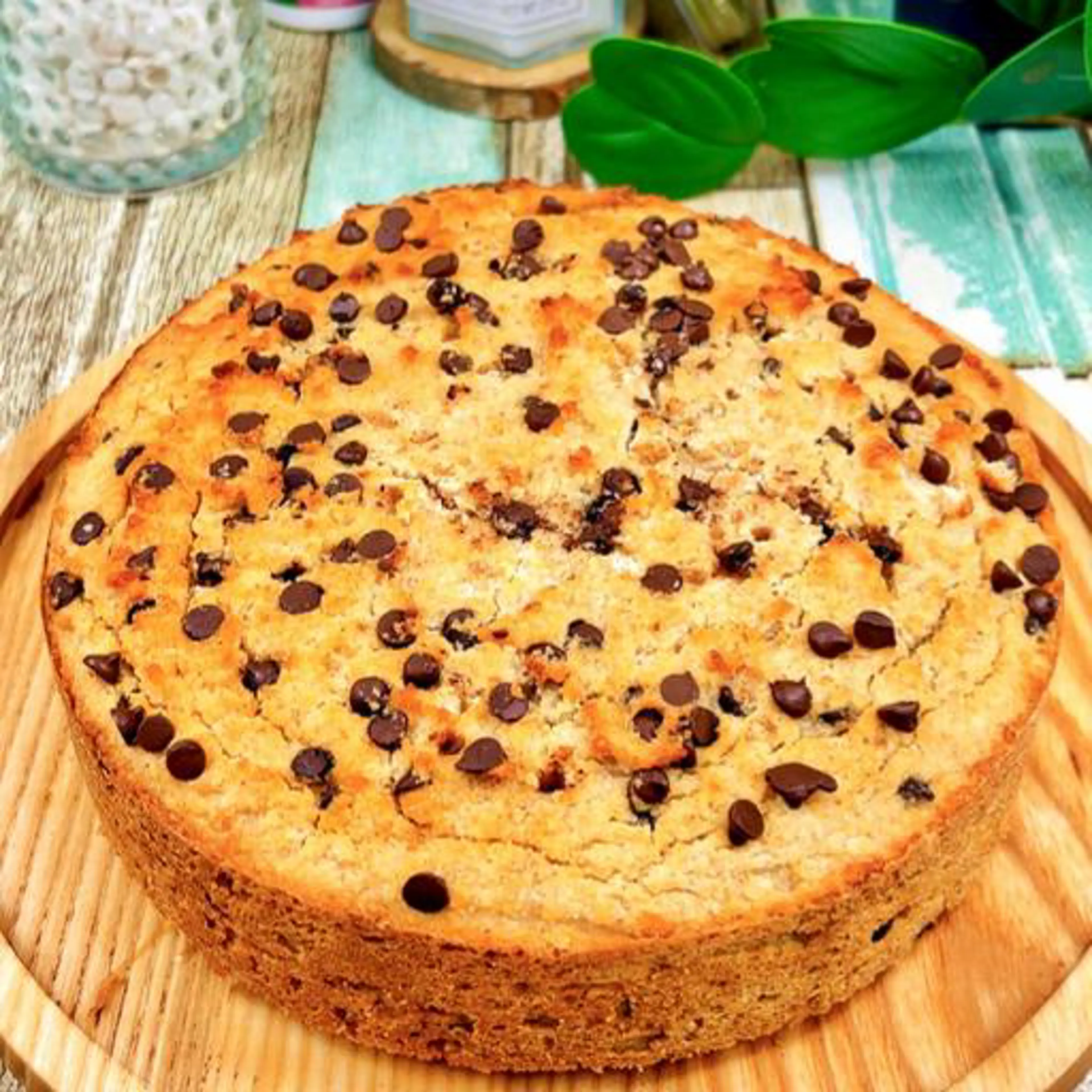 Coconut chocolate chip cake - without eggs and without milk