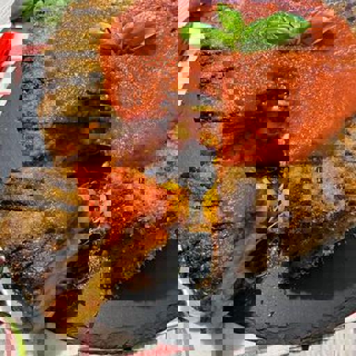 Cofre de berenjenas con ñoquis