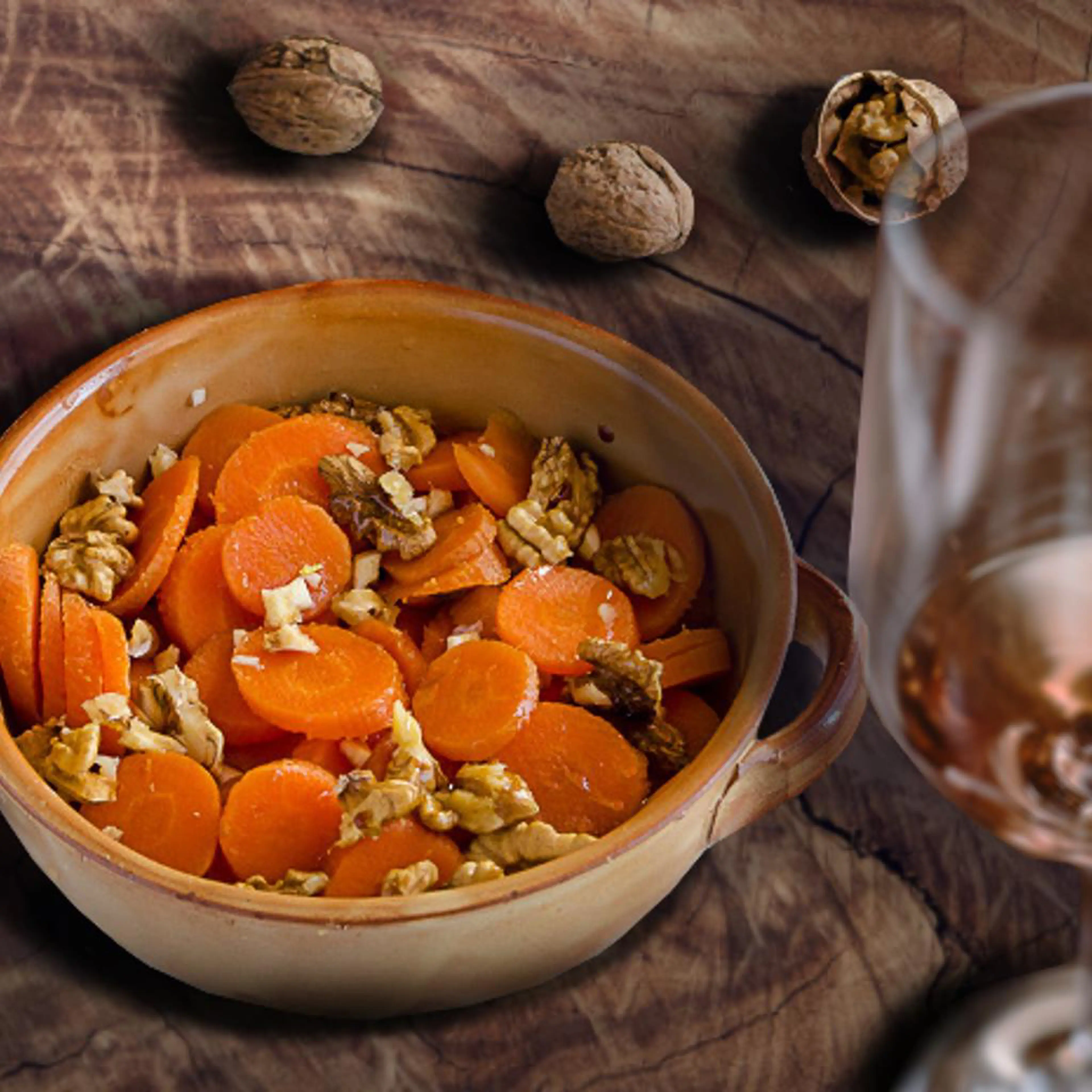 Carrots with walnuts