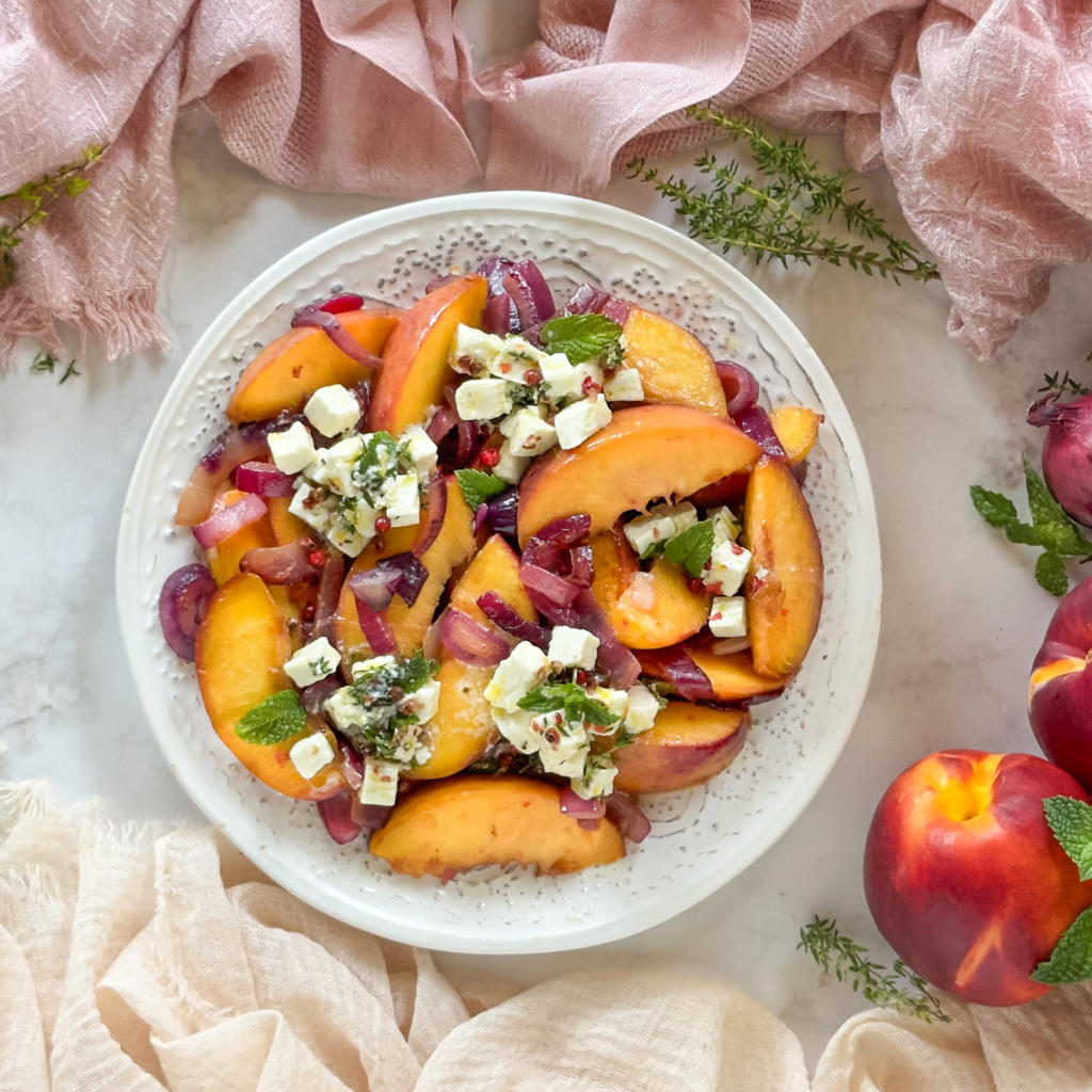 Nectarine, Onion, and Primosale Salad