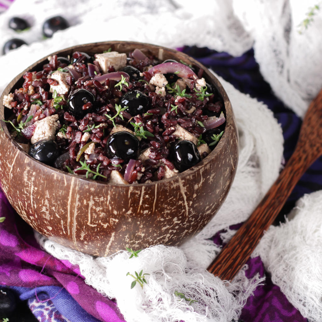 La foto della ricetta Venere-Reis mit mariniertem Tofu, Heidelbeeren und Thymian di papillamonella 