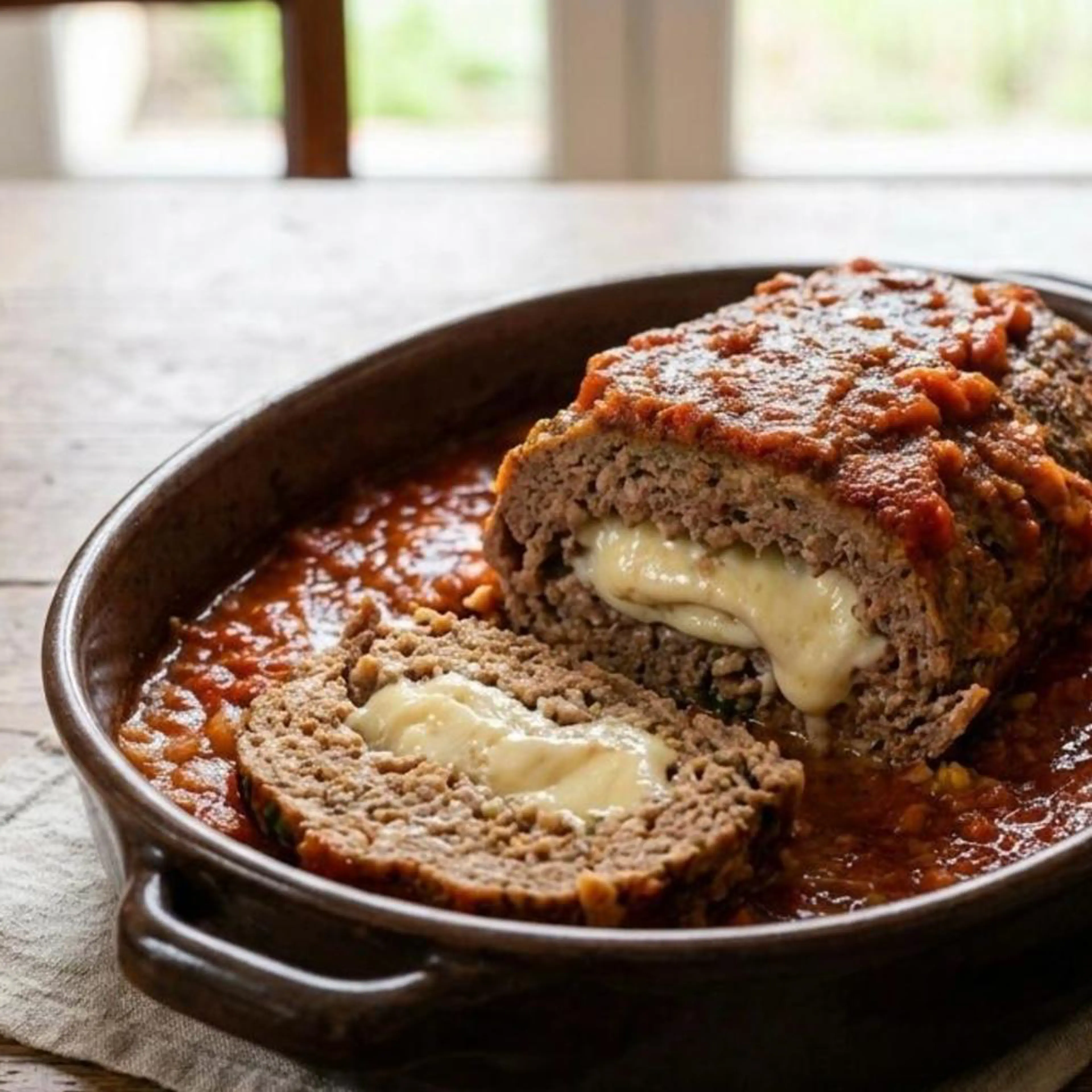 Pastel de carne con salsa