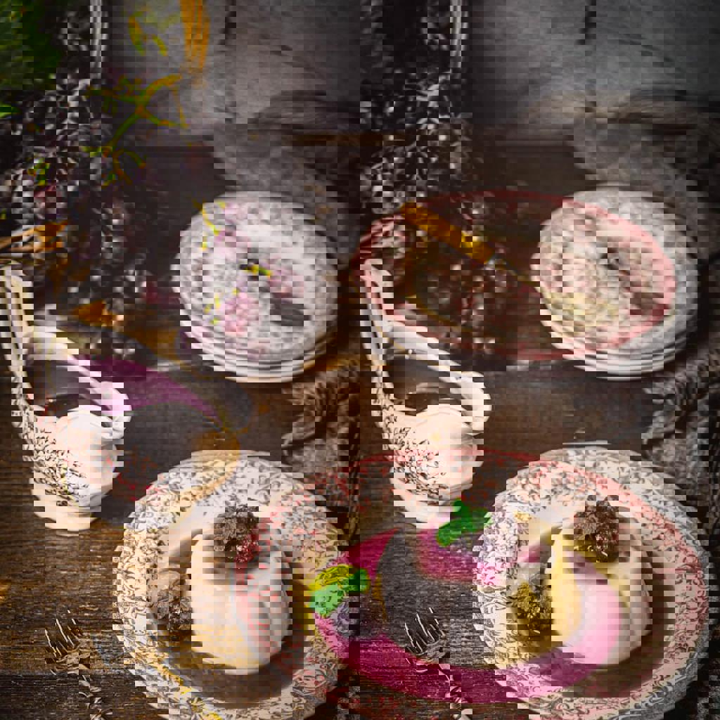 Panna cotta med svarta druvor