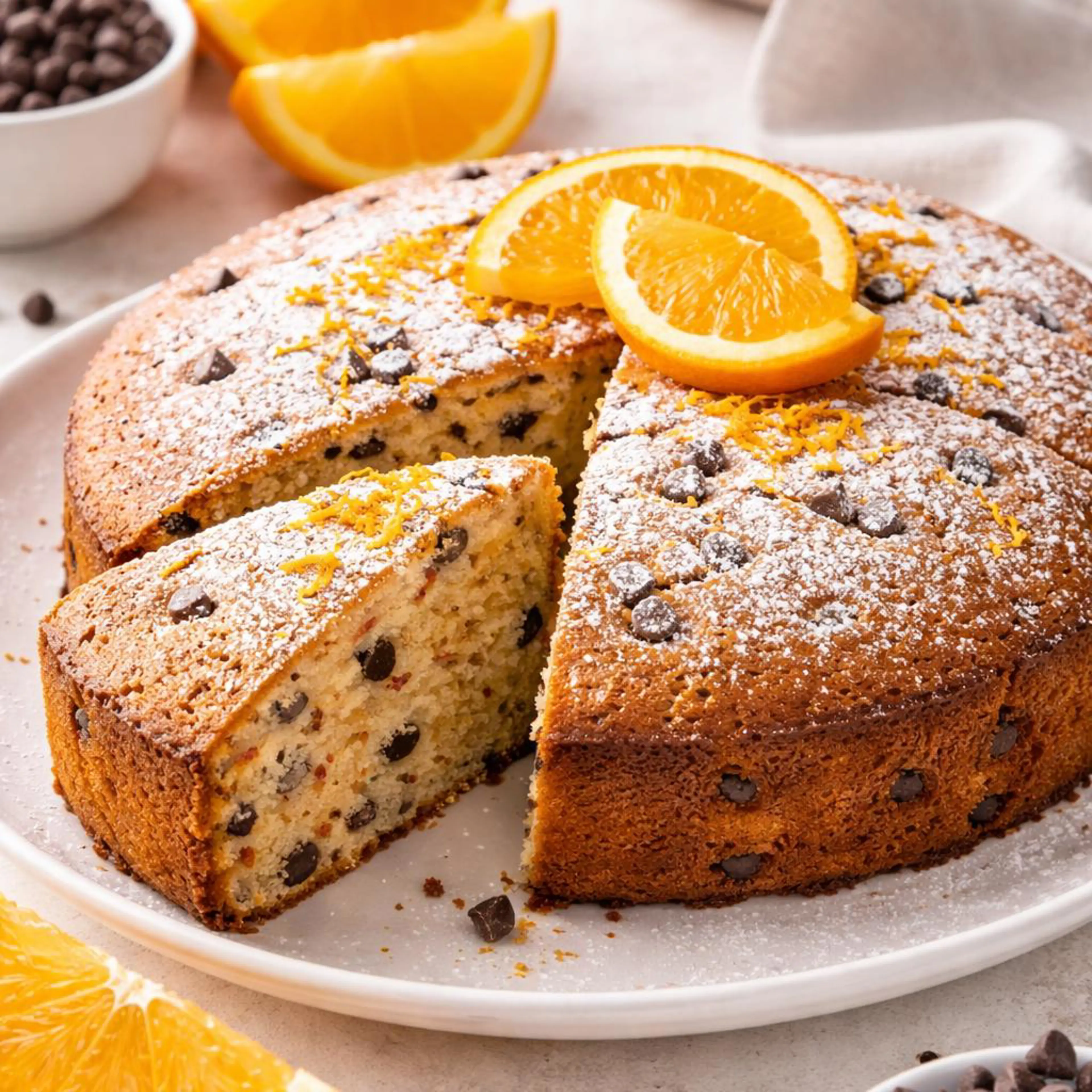 Апельсиновый пирог без яиц, масла и молока