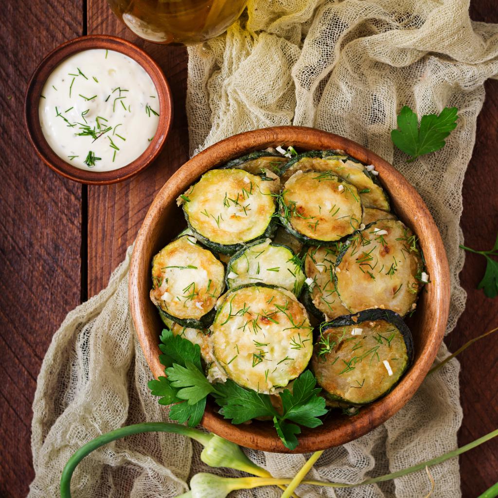 Zucchini in a Pan with Breadcrumbs and Parmigiano