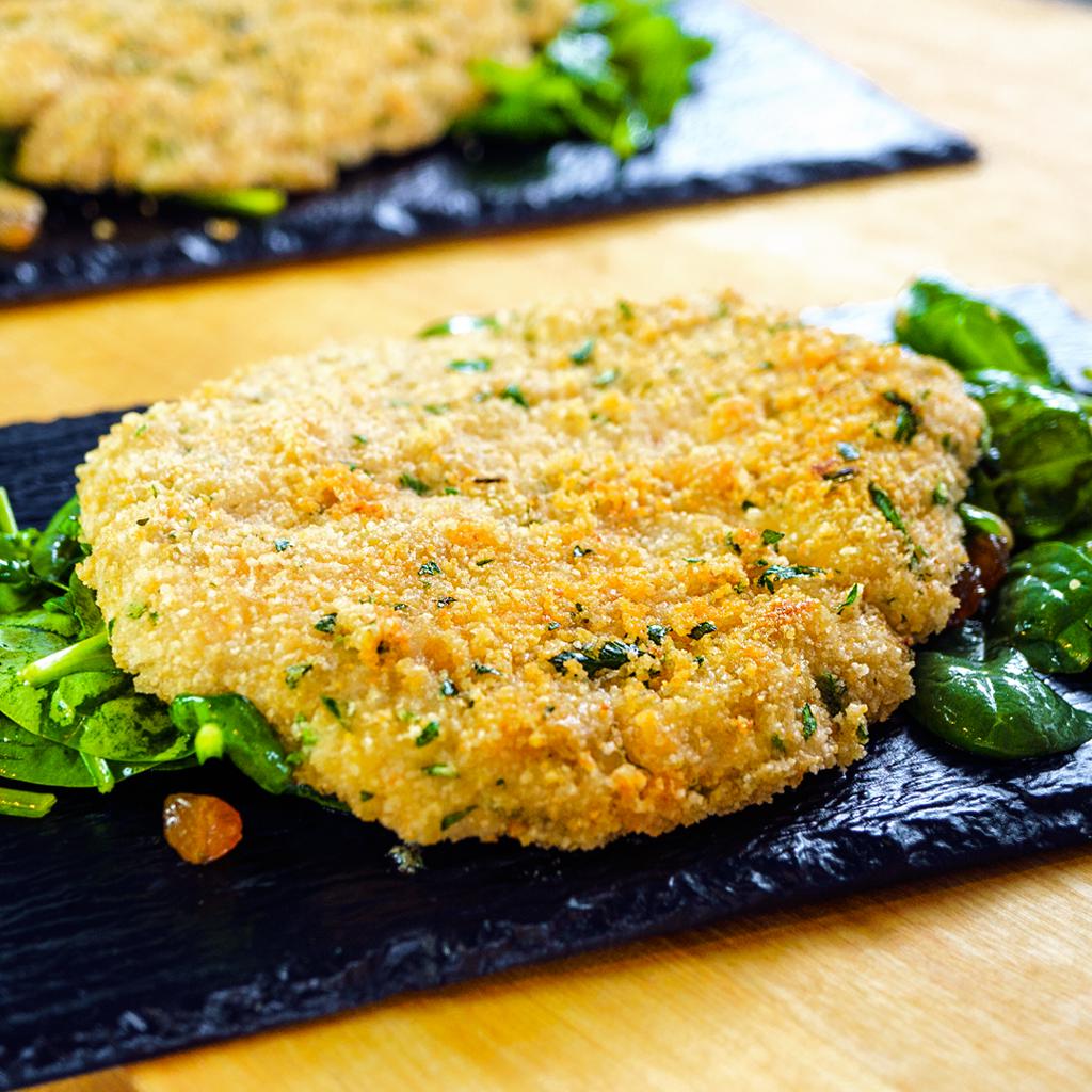 La foto della ricetta Cotolette con panatura aromatizzata al prezzemolo di Altrofoodshop adatta a Vegetariani, vegani, diete senza lattosio, pescetariani.