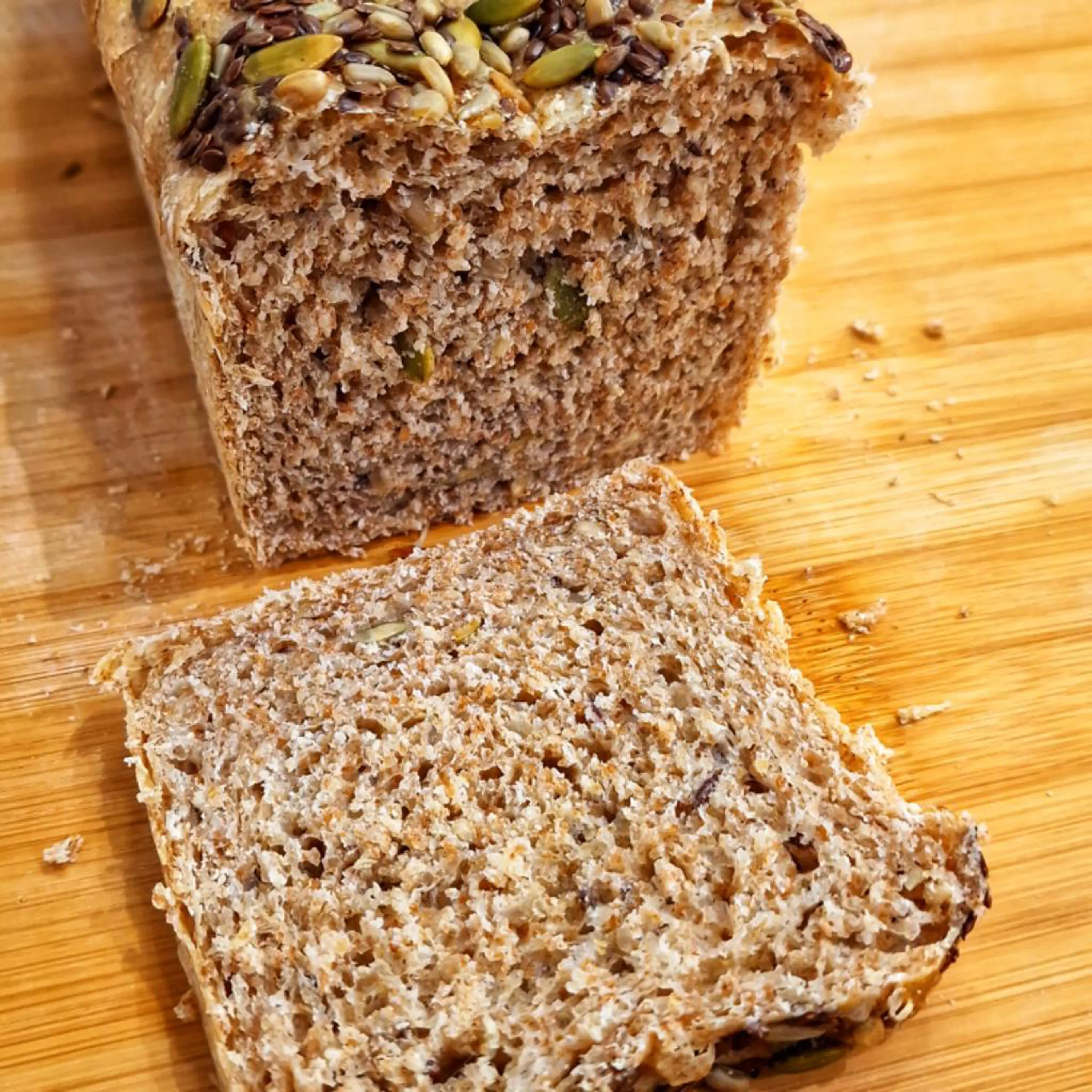 Wholemeal sandwich loaf and seeds