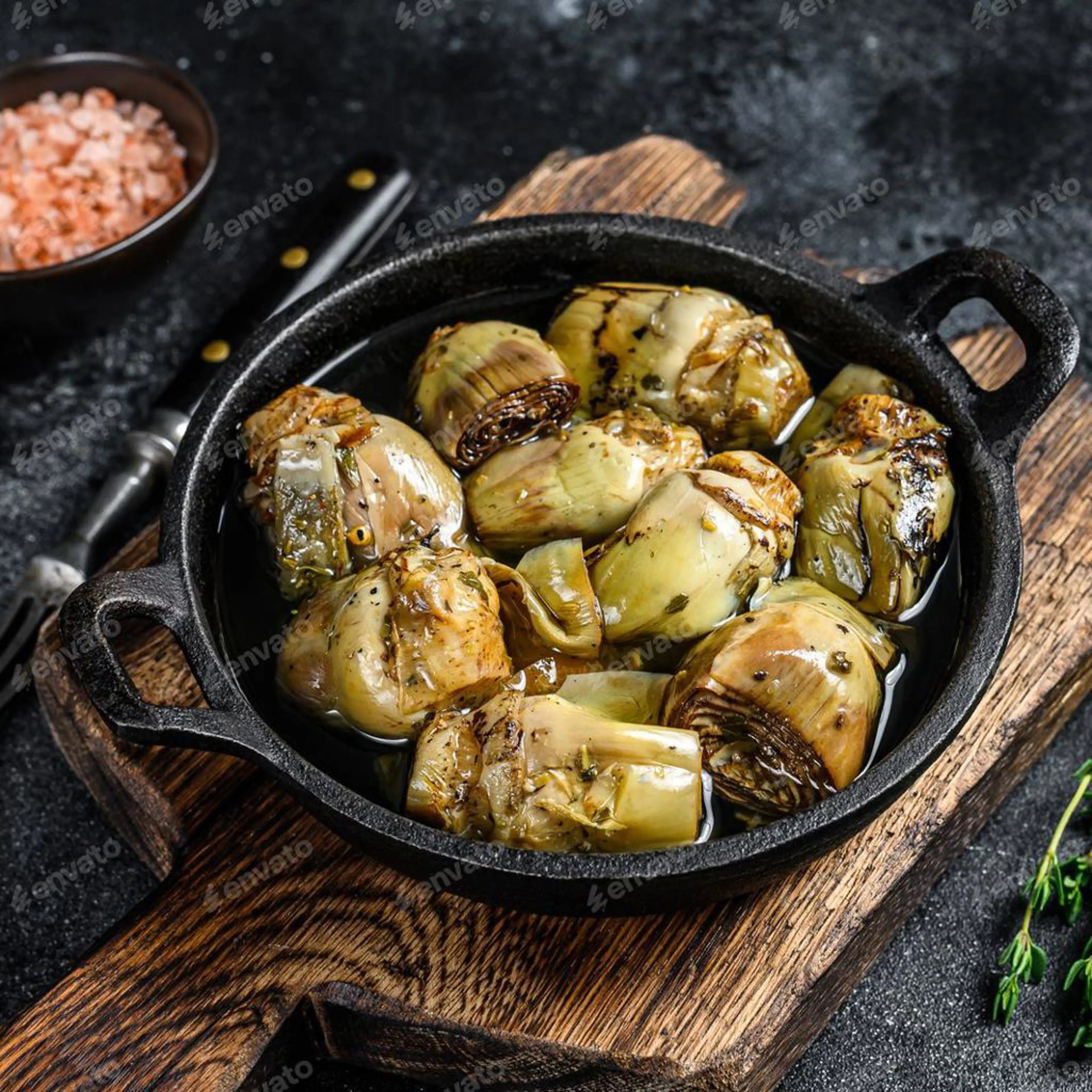 Pan-fried artichokes