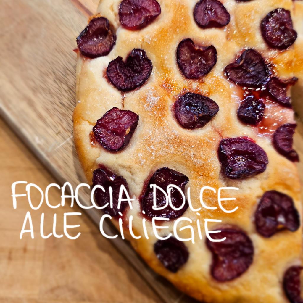 Glutenfreie und milchfreie Focaccia mit Kirschen