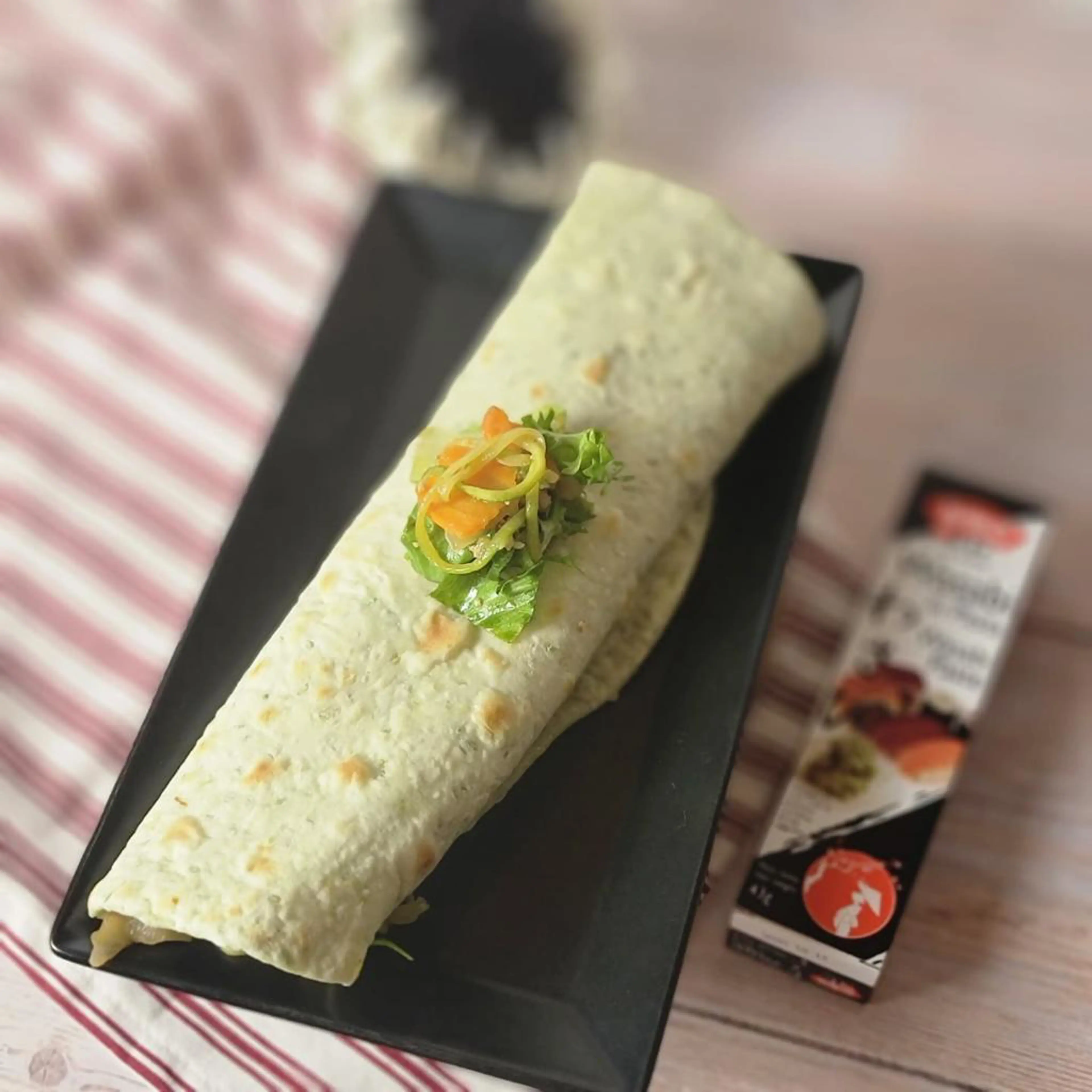 Flatbread with extra-virgin olive oil and wasabi