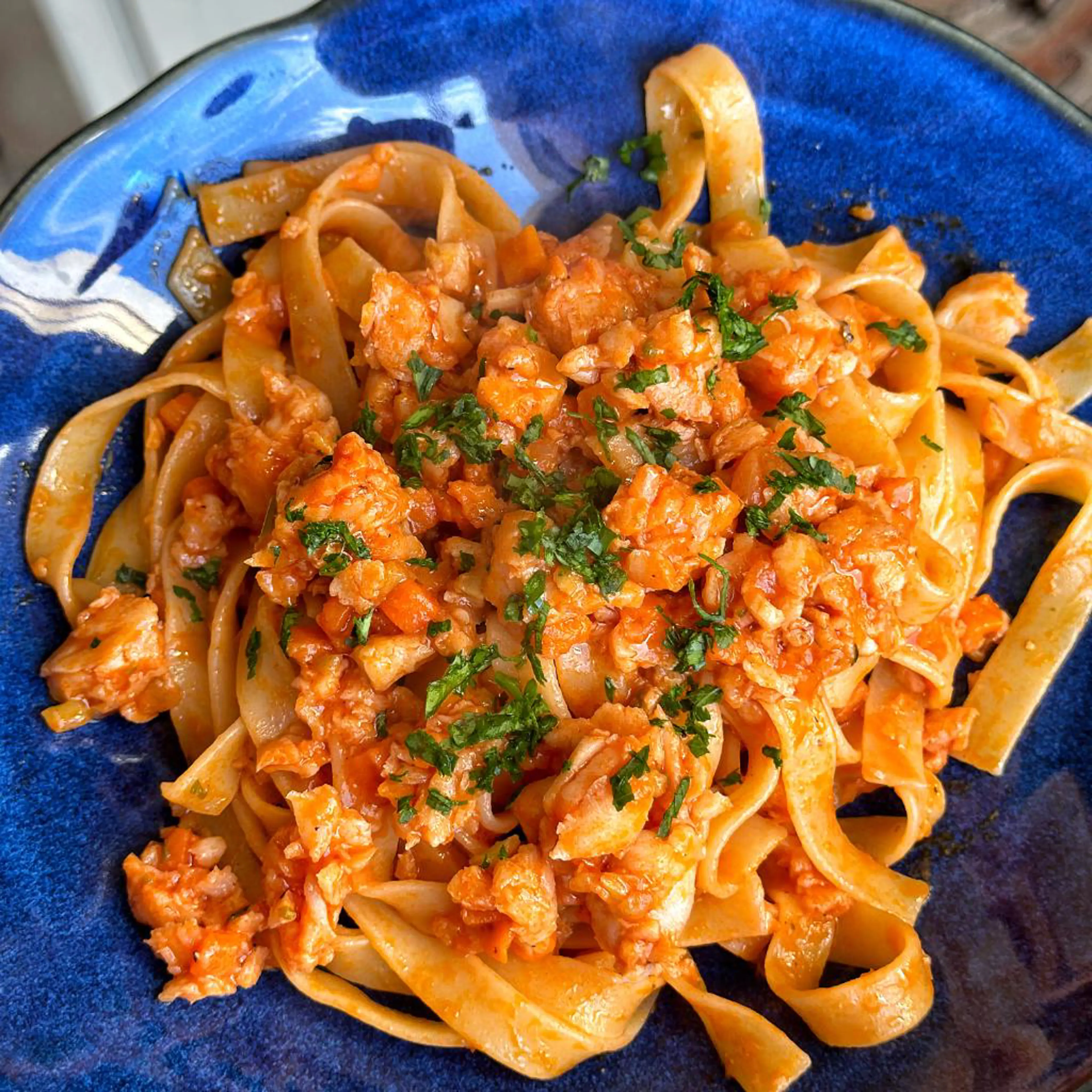 Tagliatelle al ragù di merluzzo