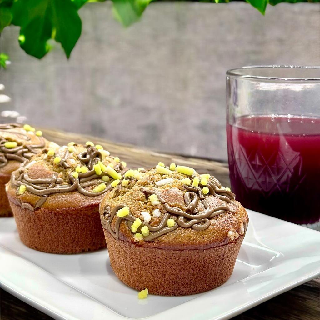 Muffin sem glúten com creme de pistache