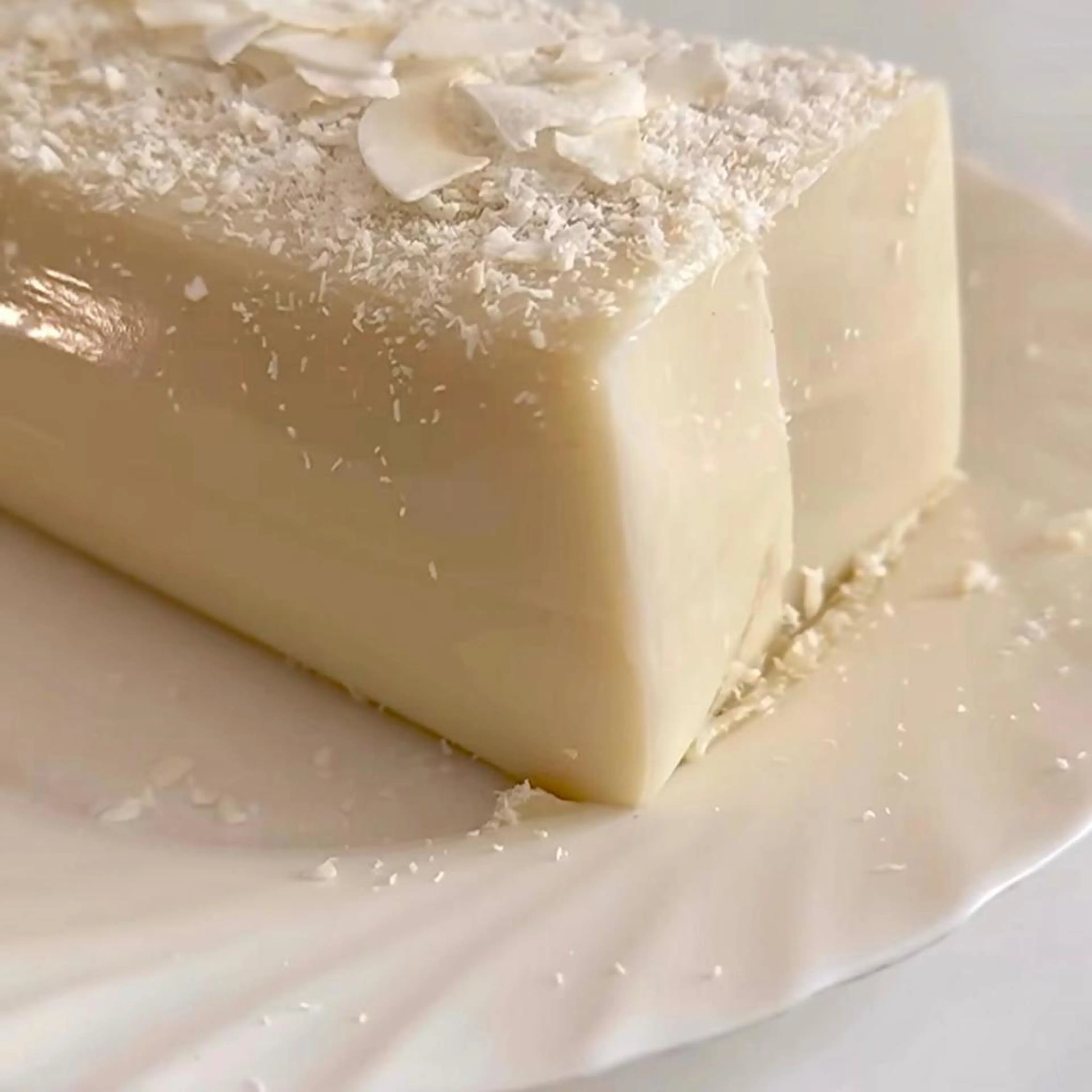 Kokos- en witte chocoladepudding