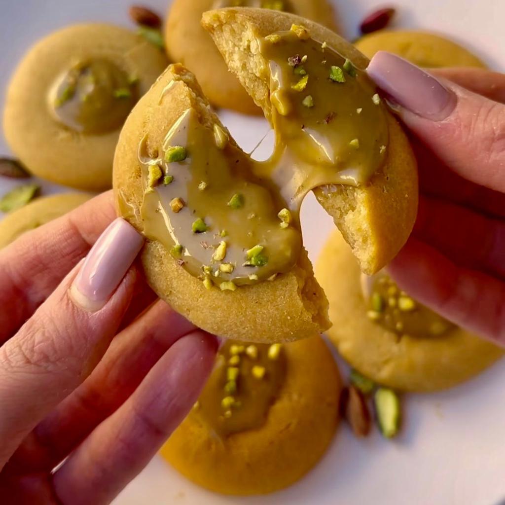 Cookies filled with pistachio protein cream - pistachiotti