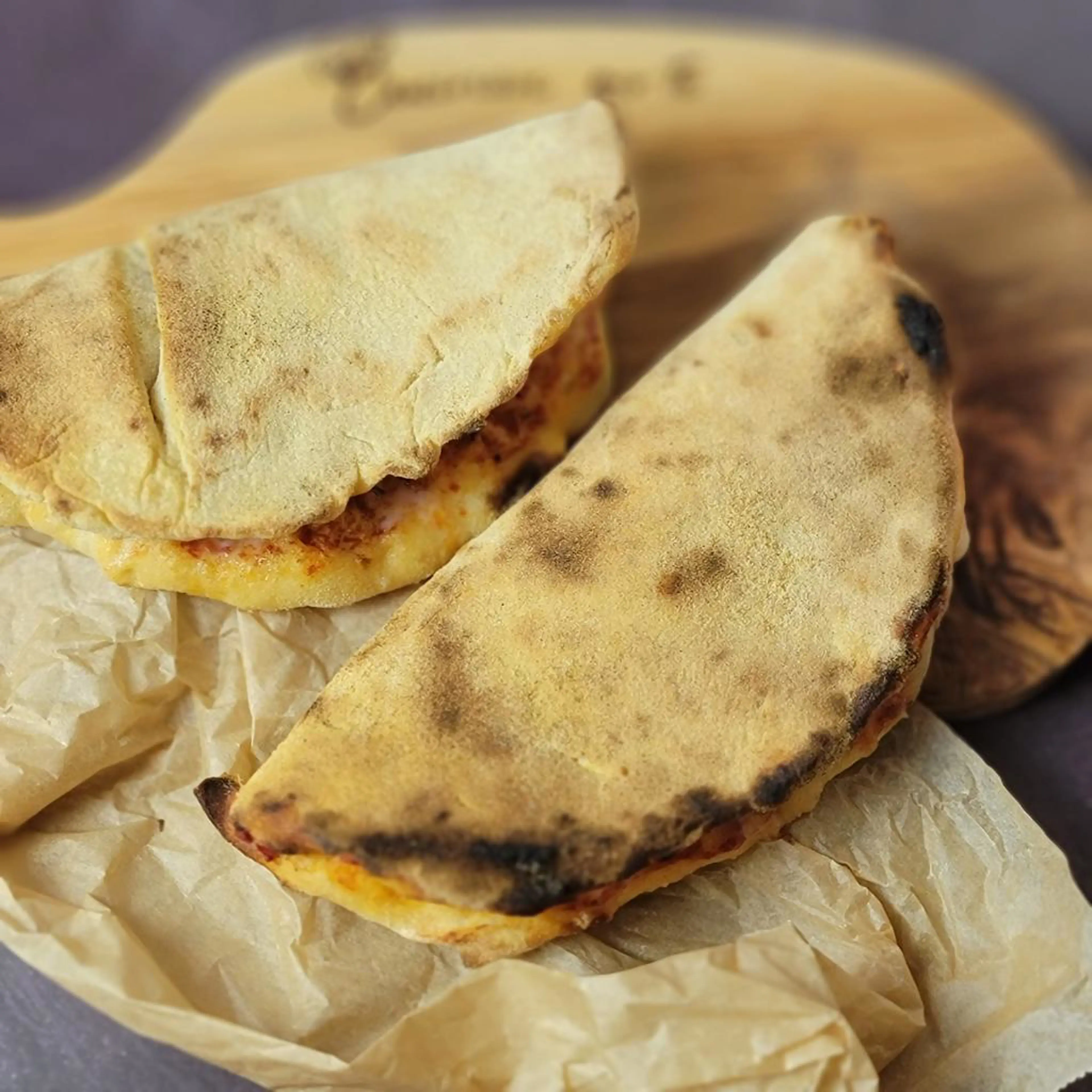 Folded mini pizzas