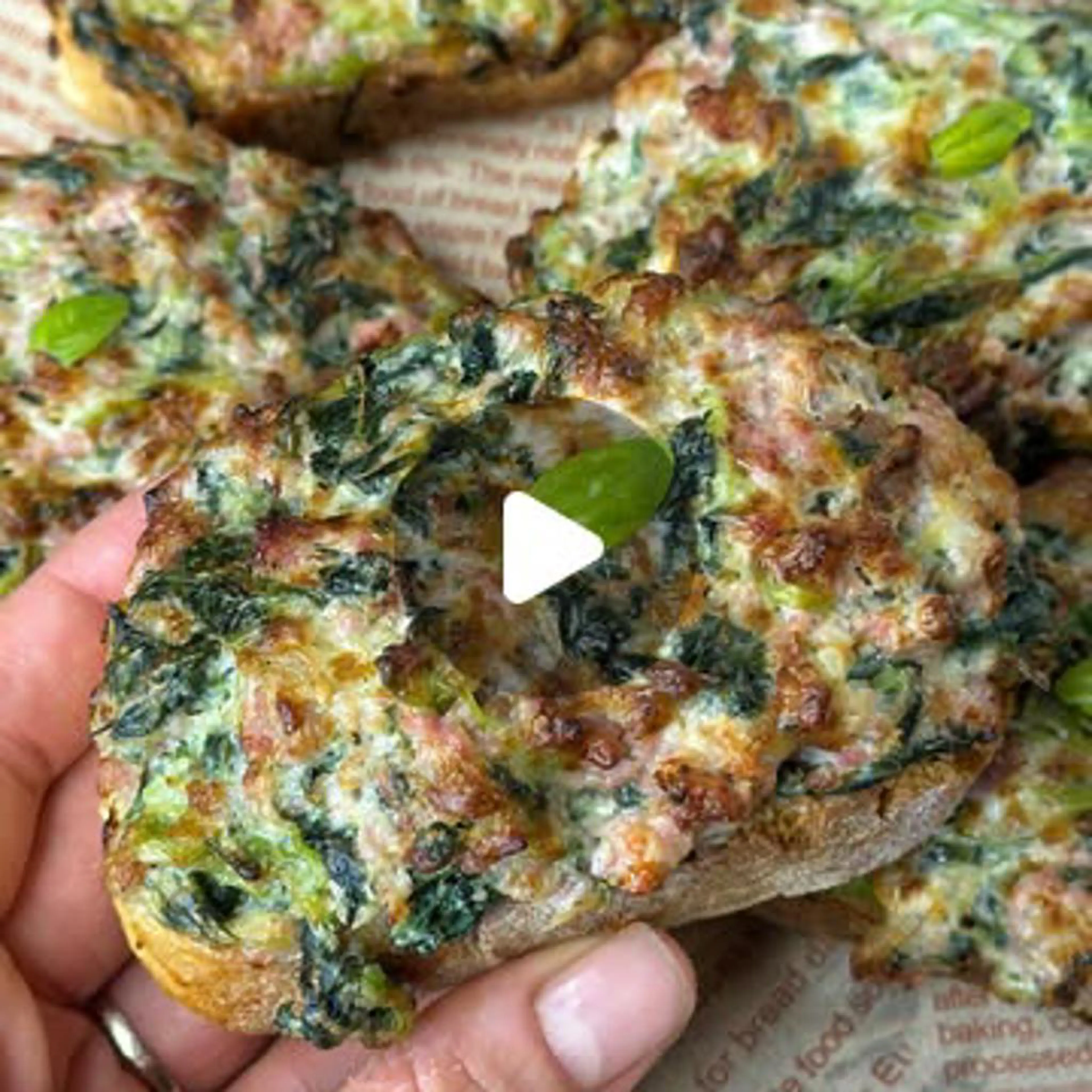 Bruschetta with sausage, stracchino and turnip greens