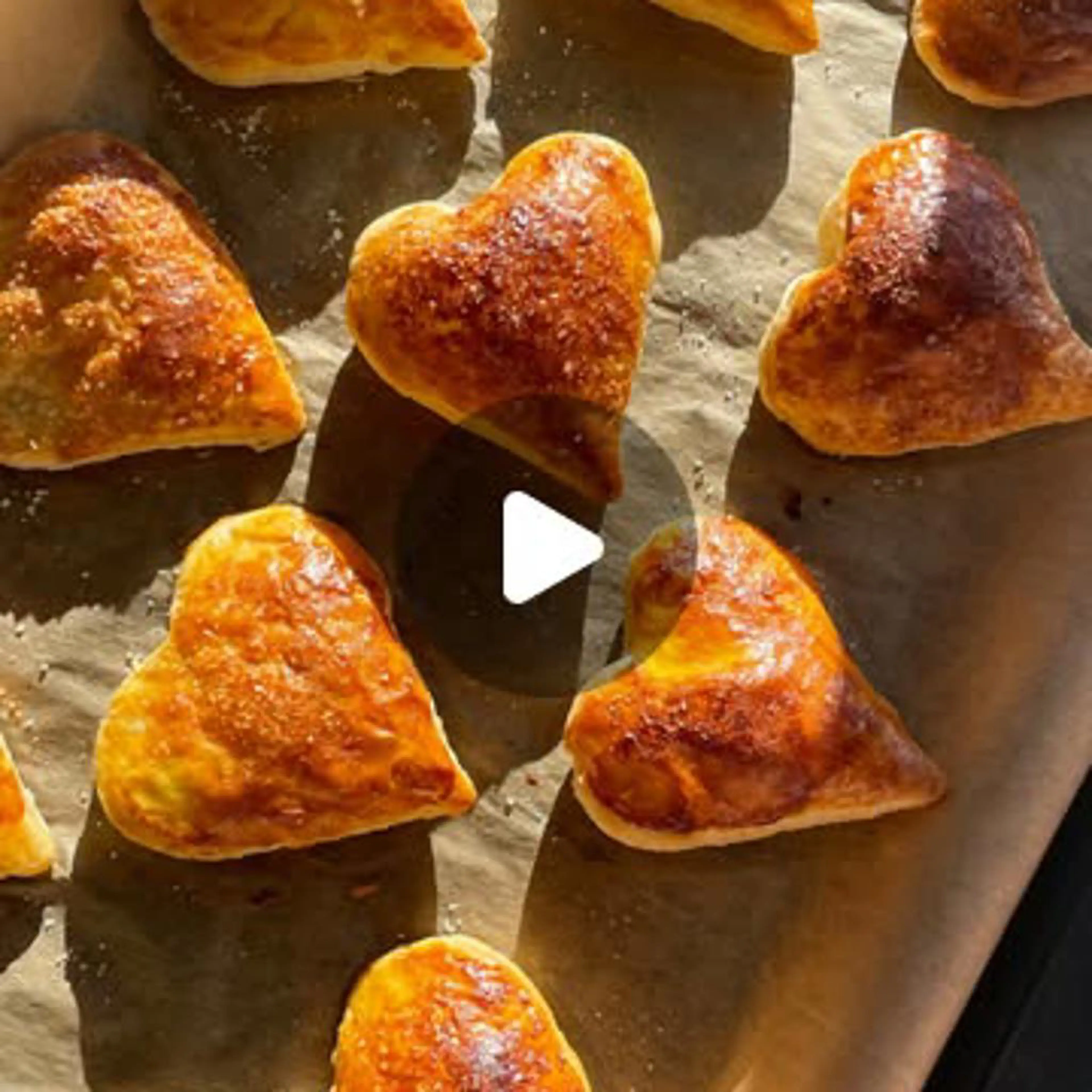Corazones de hojaldre rellenos