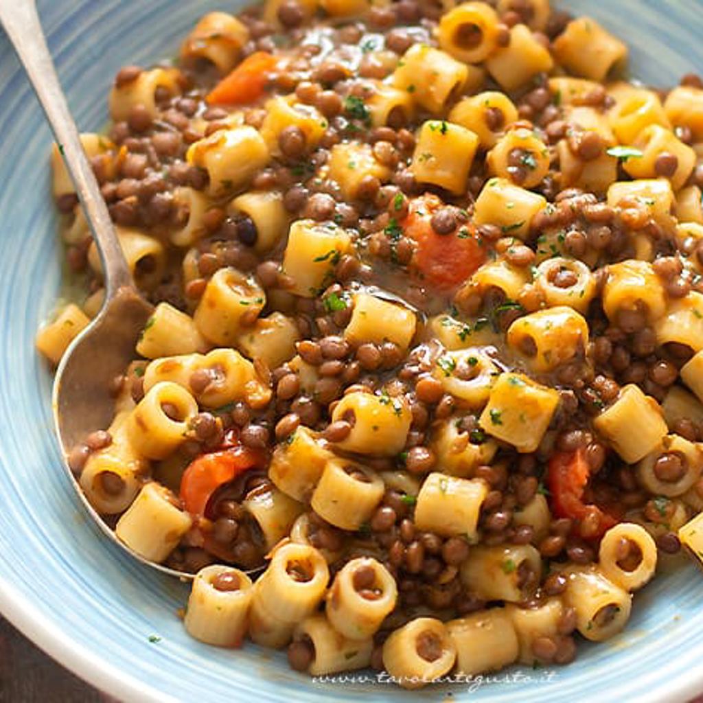 Pasta e lenticchie, la ricetta originale