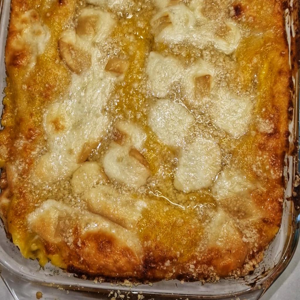Lasagne med pumpa, rökt scamorza och speck