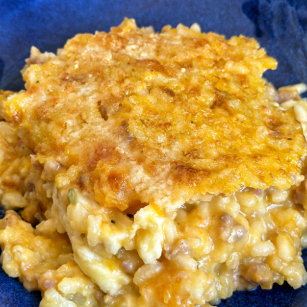 Baked Rice with Pumpkin, Sausage and Mozzarella