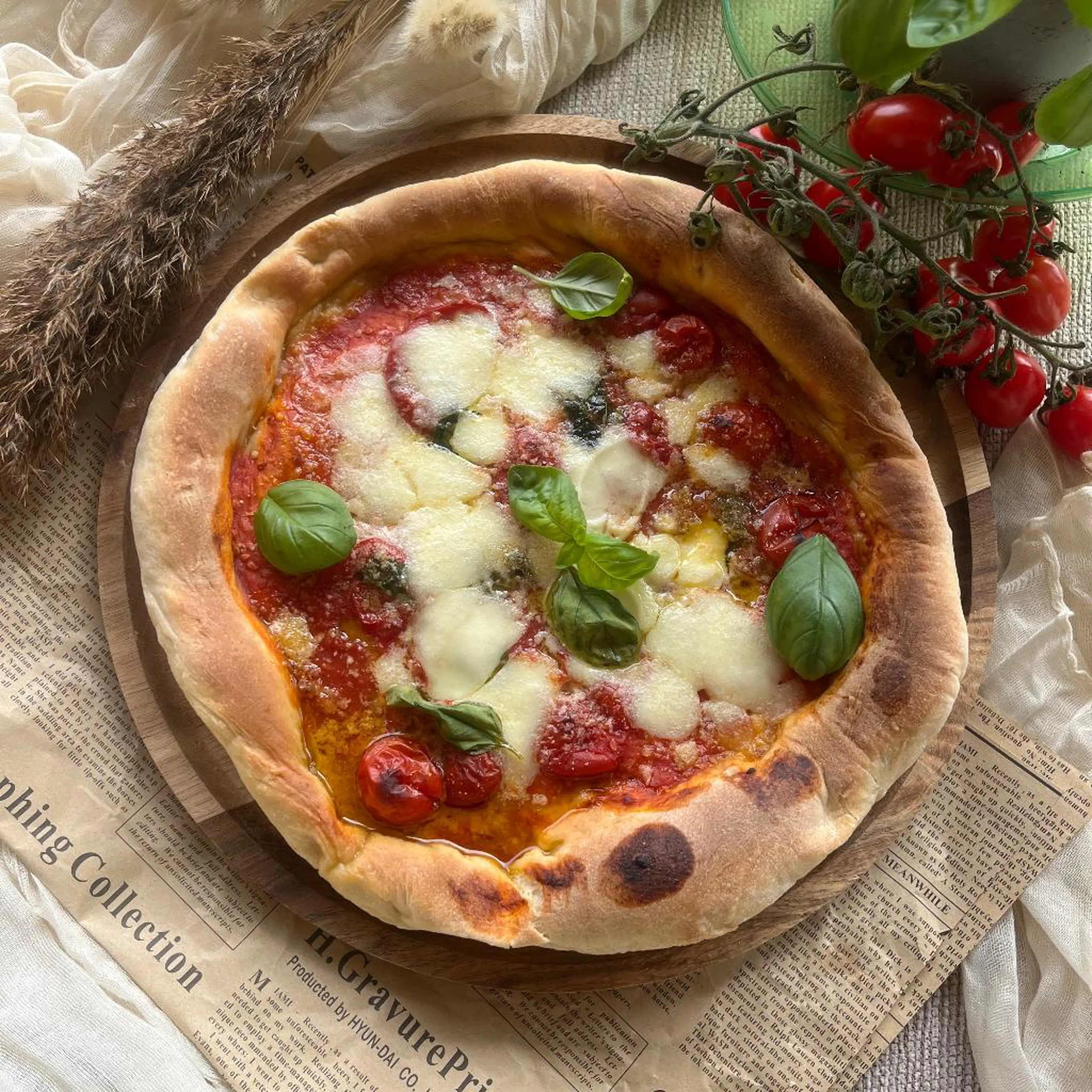Margherita pizza with sourdough starter