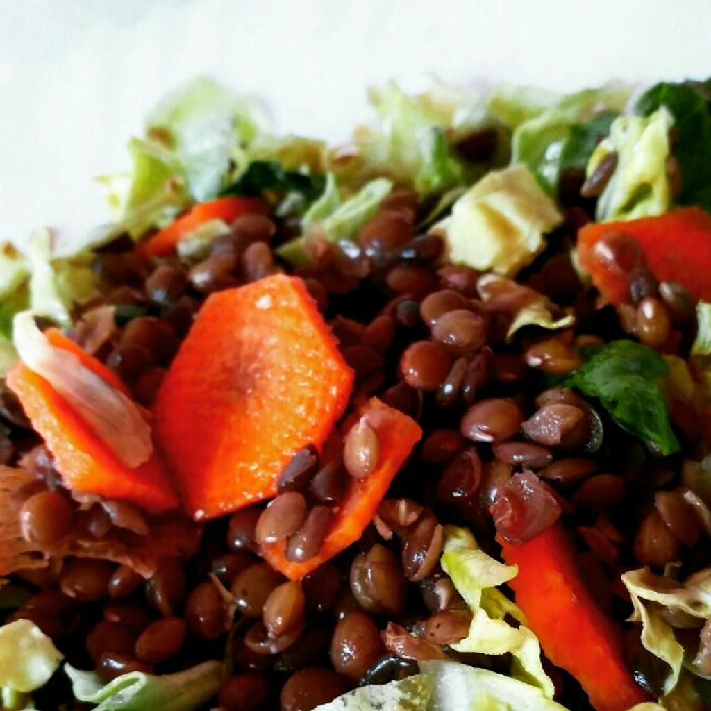 Lentil, Lettuce and Carrot Salad