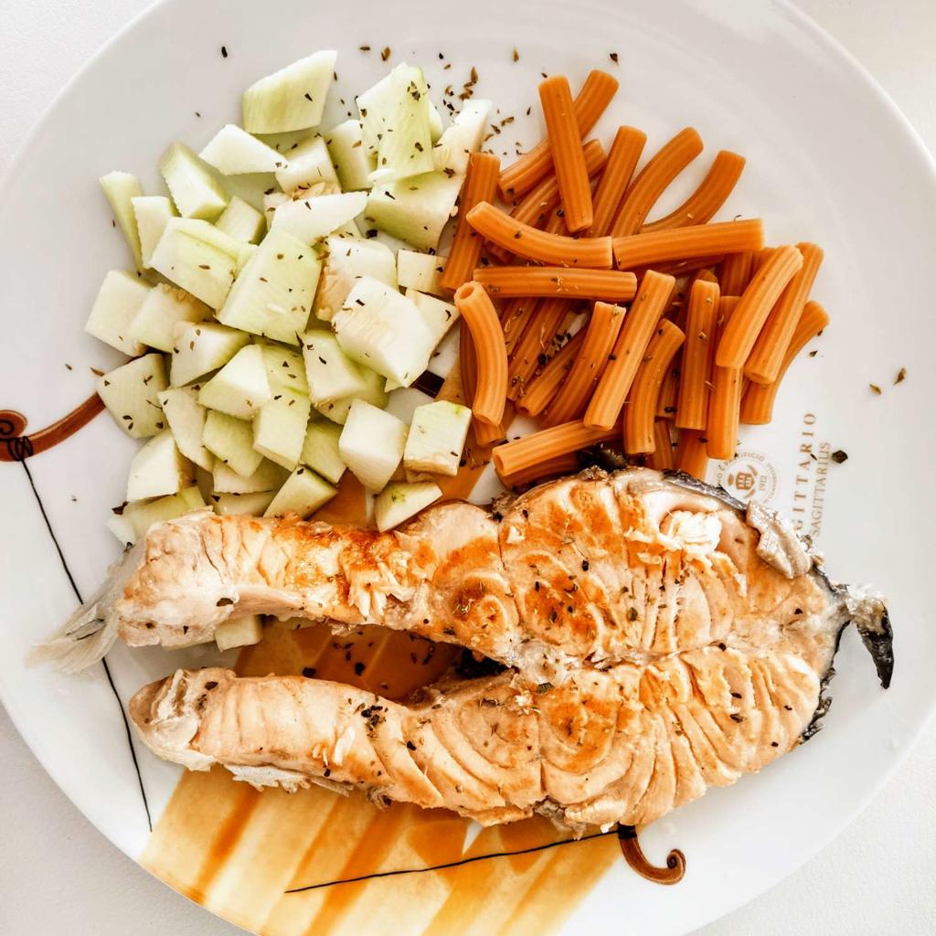 Red Lentil Pasta with Carosello and Salmon