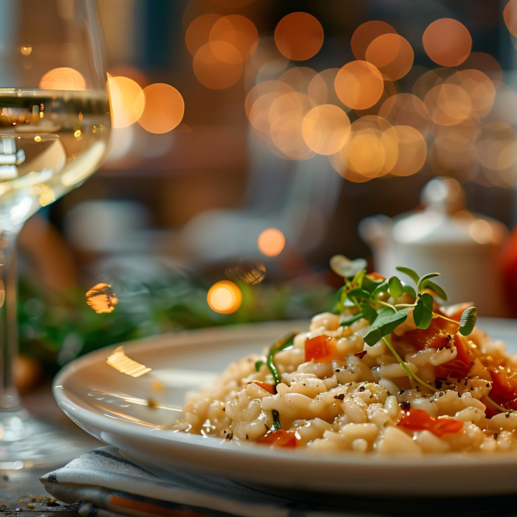Risotto ai pomodorini, parmigiano reggiano di montagna e perle al condimento bianco