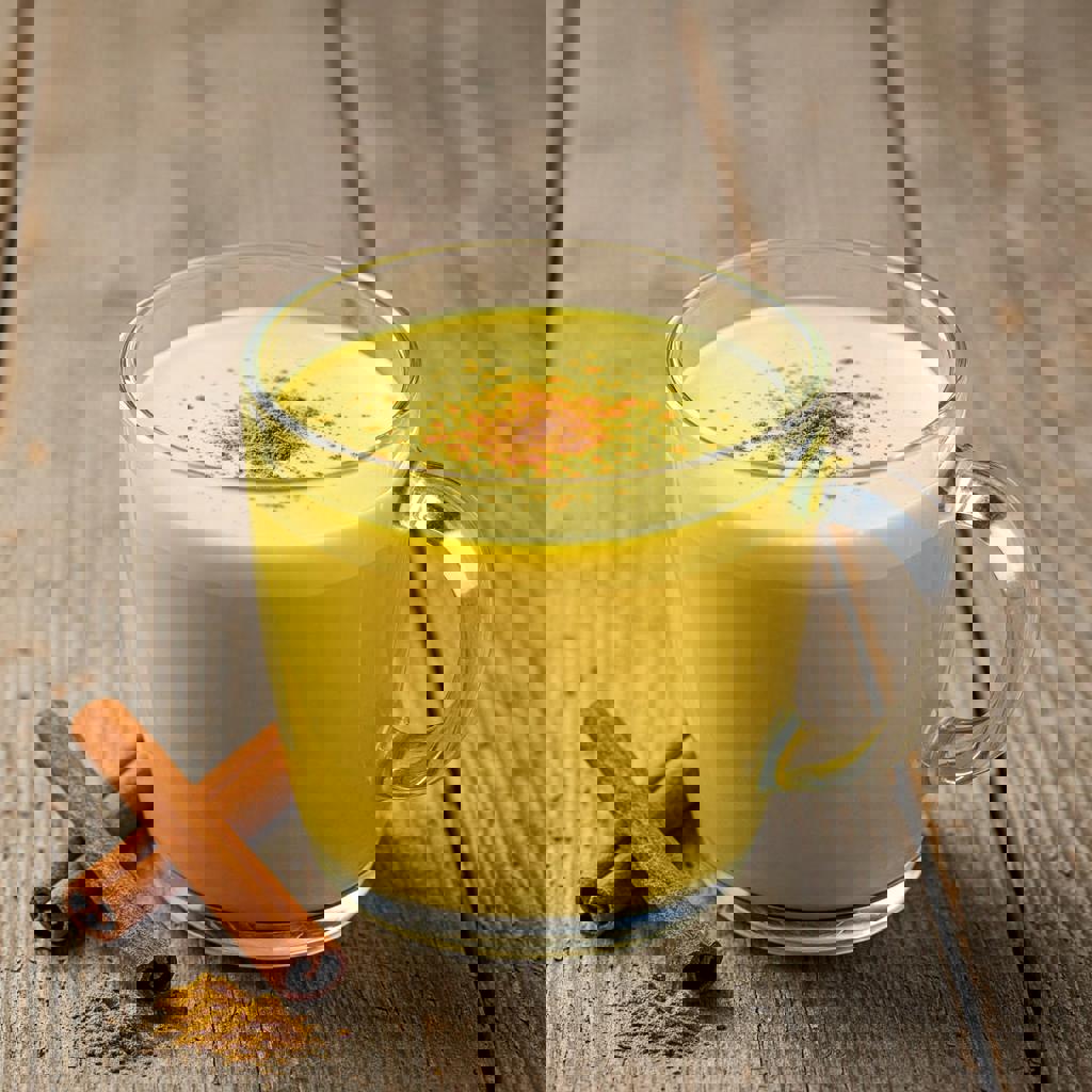 Golden milk con polvere di hericium