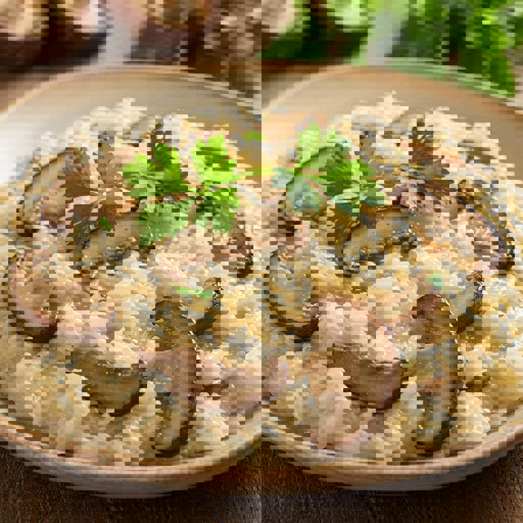 Risotto semplice ai funghi shiitake