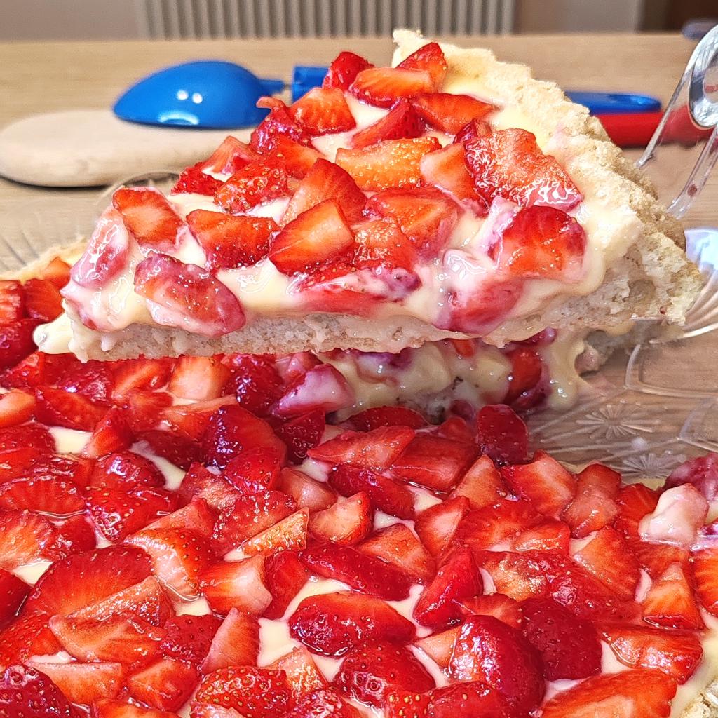 Tarte moelleuse fraise et vanille