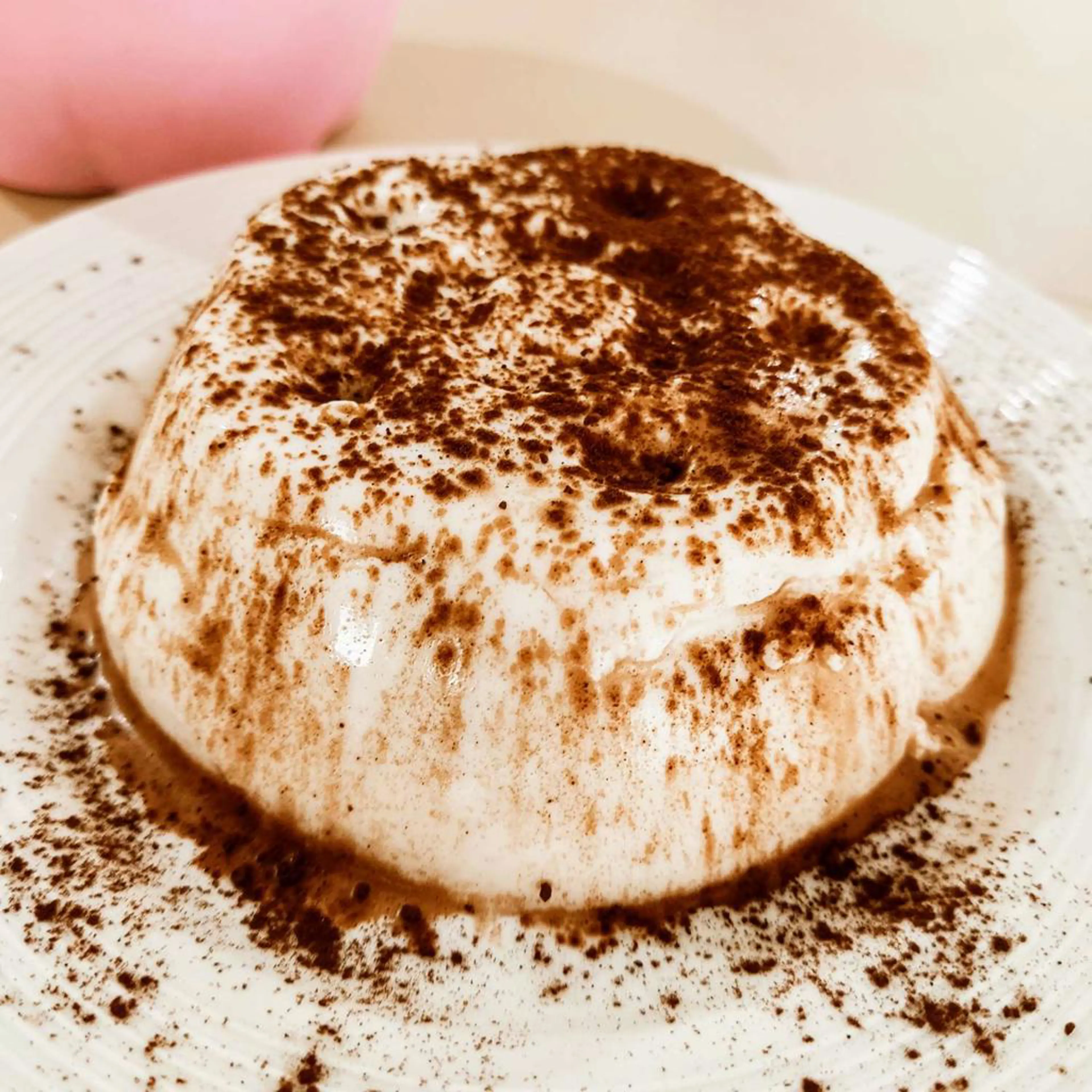 Soy yogurt pudding with cinnamon