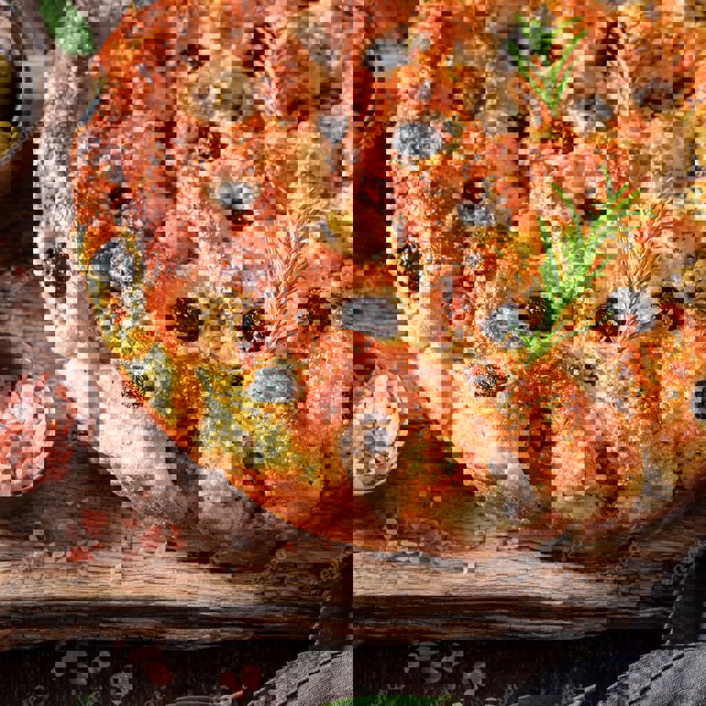 Focaccia with olives