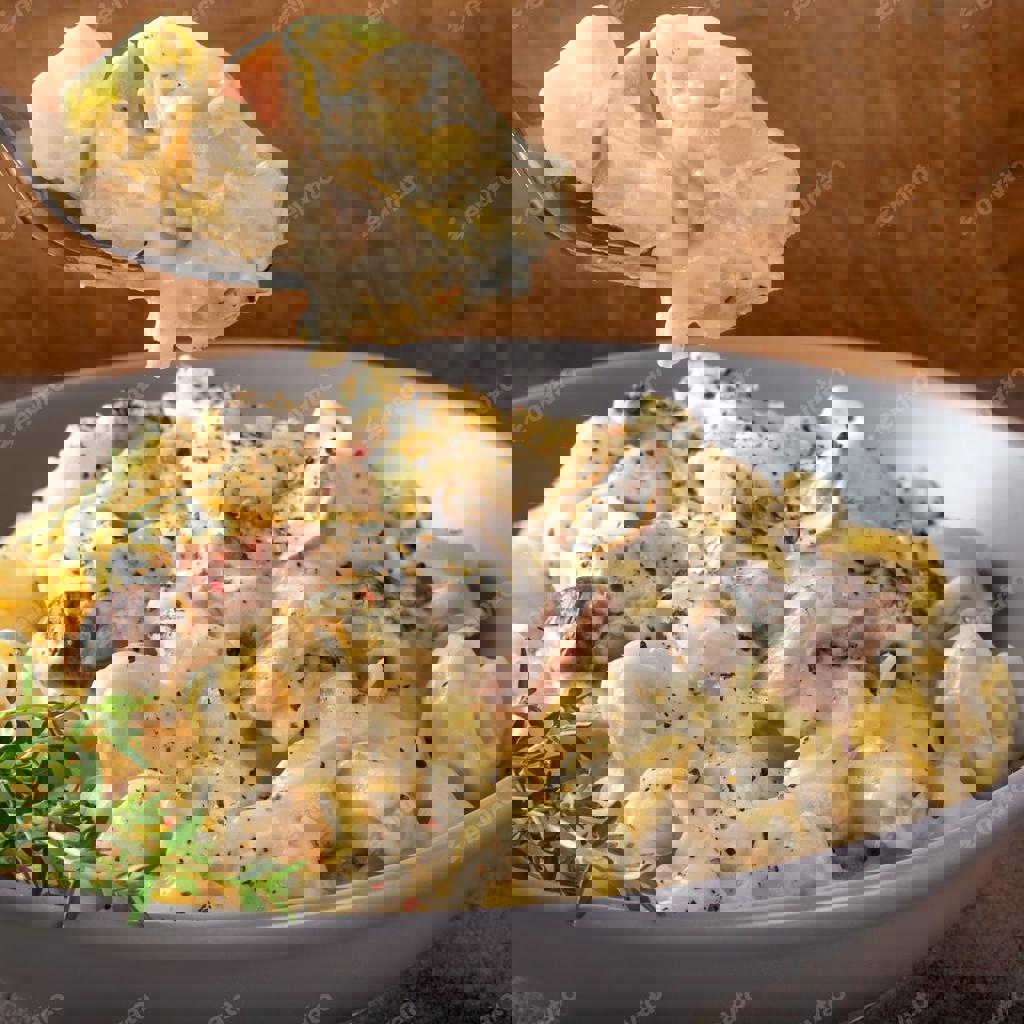 Tortellini panna, prosciutto e funghi