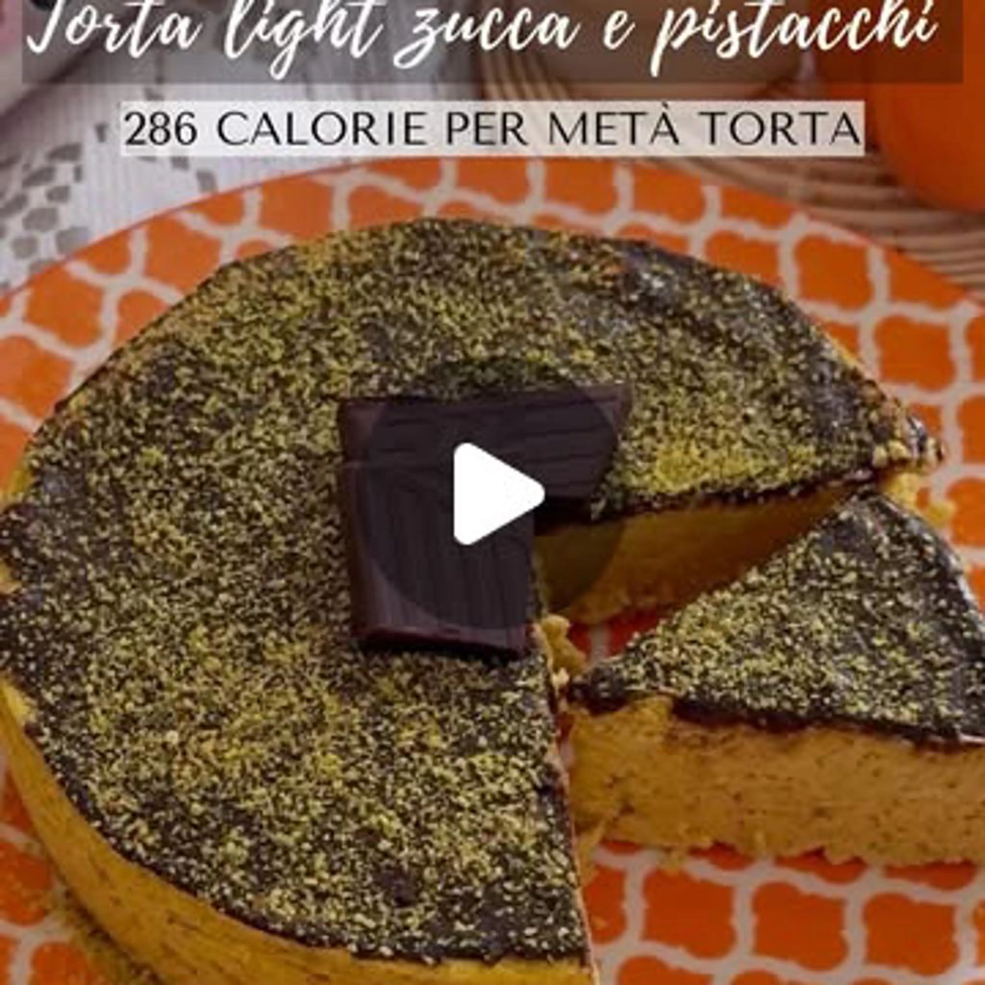 Light pumpkin and pistachio cake (chocolate glazed)