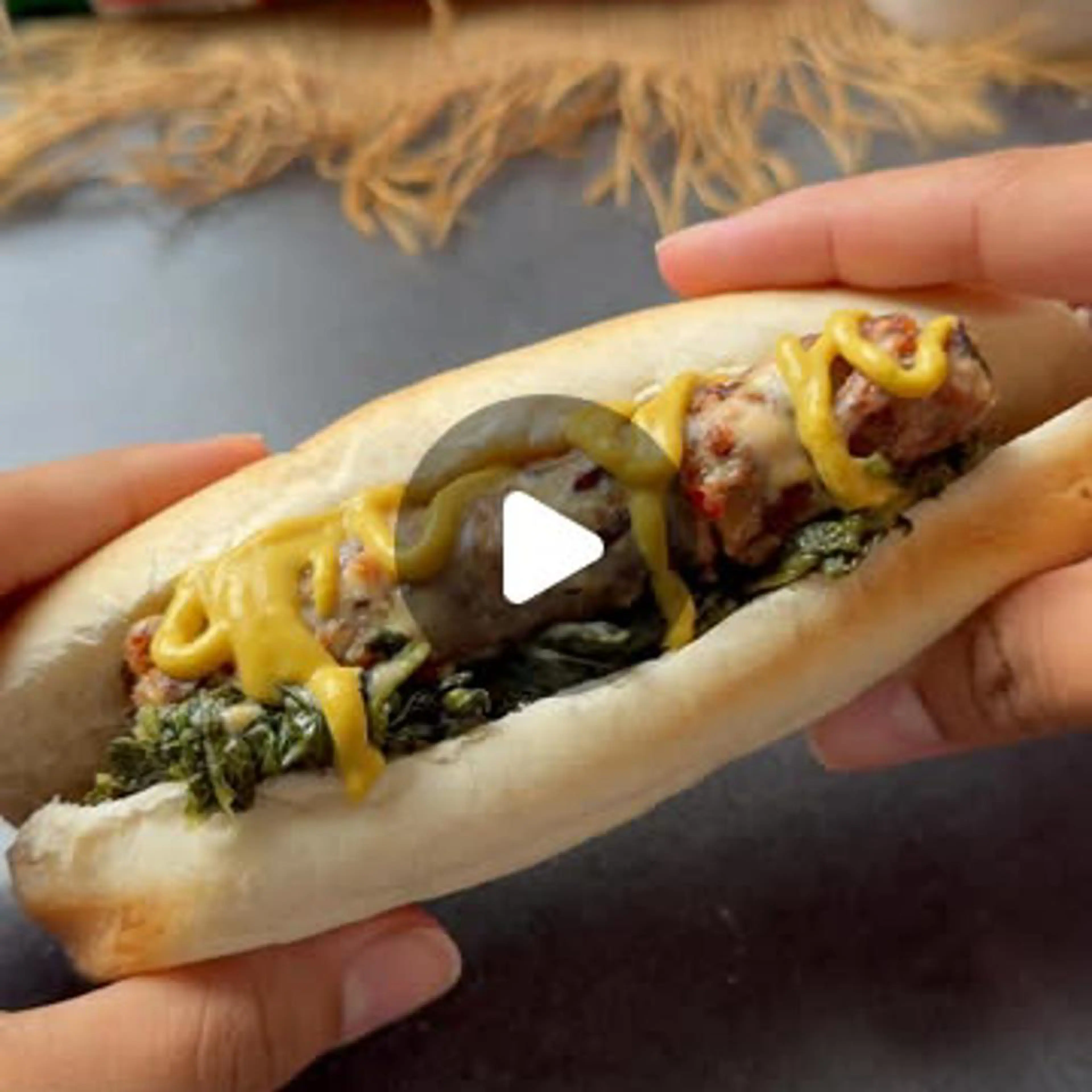Vegetarischer Hotdog (hausgemachte Würstchen)