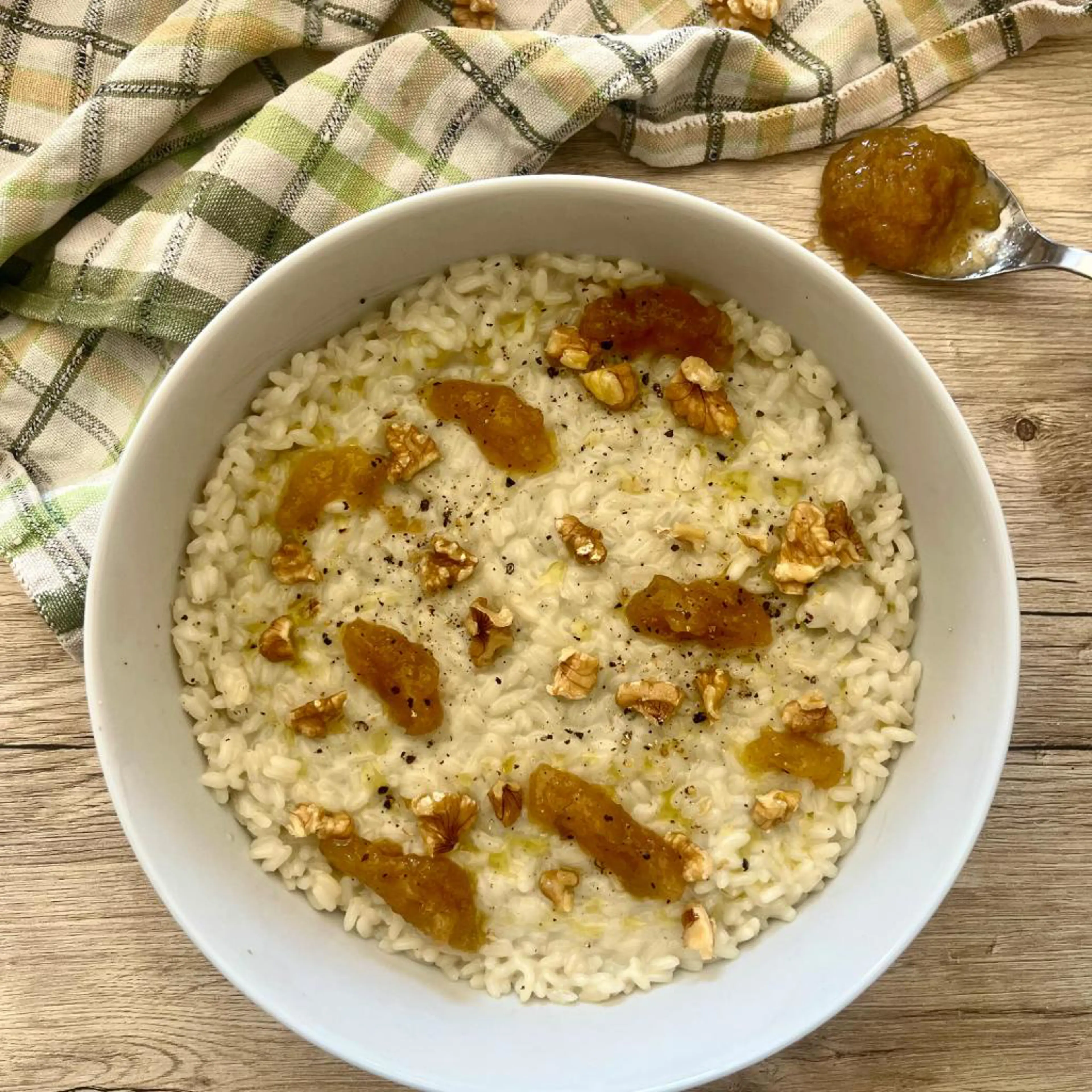 Risotto with gorgonzola and extra fig jam