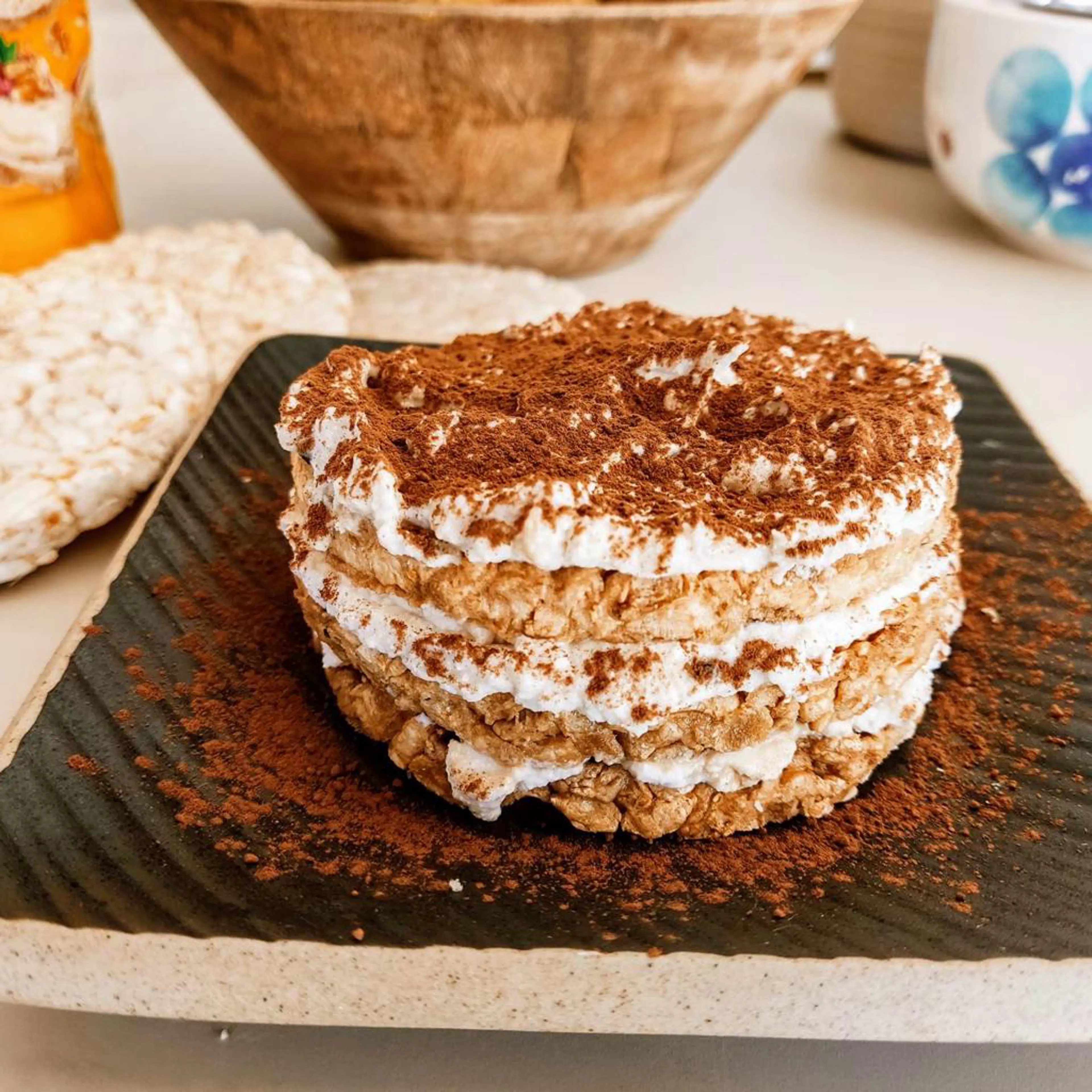 Fake-Tiramisu mit Reiswaffeln und Ricotta