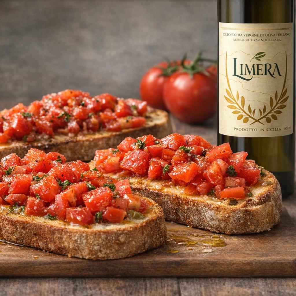 Bruschette classiche con olio limera