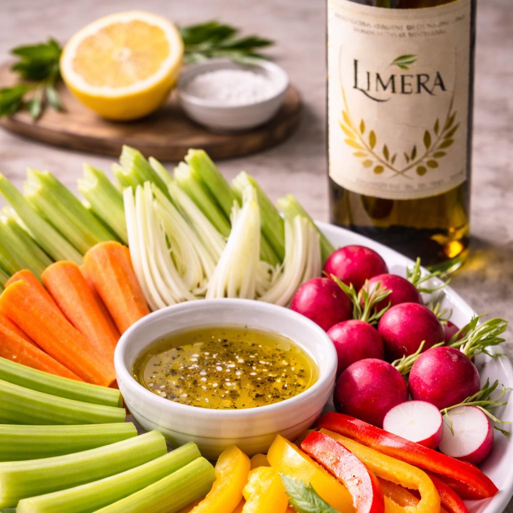 Pinzimonio di verdure con olio limera