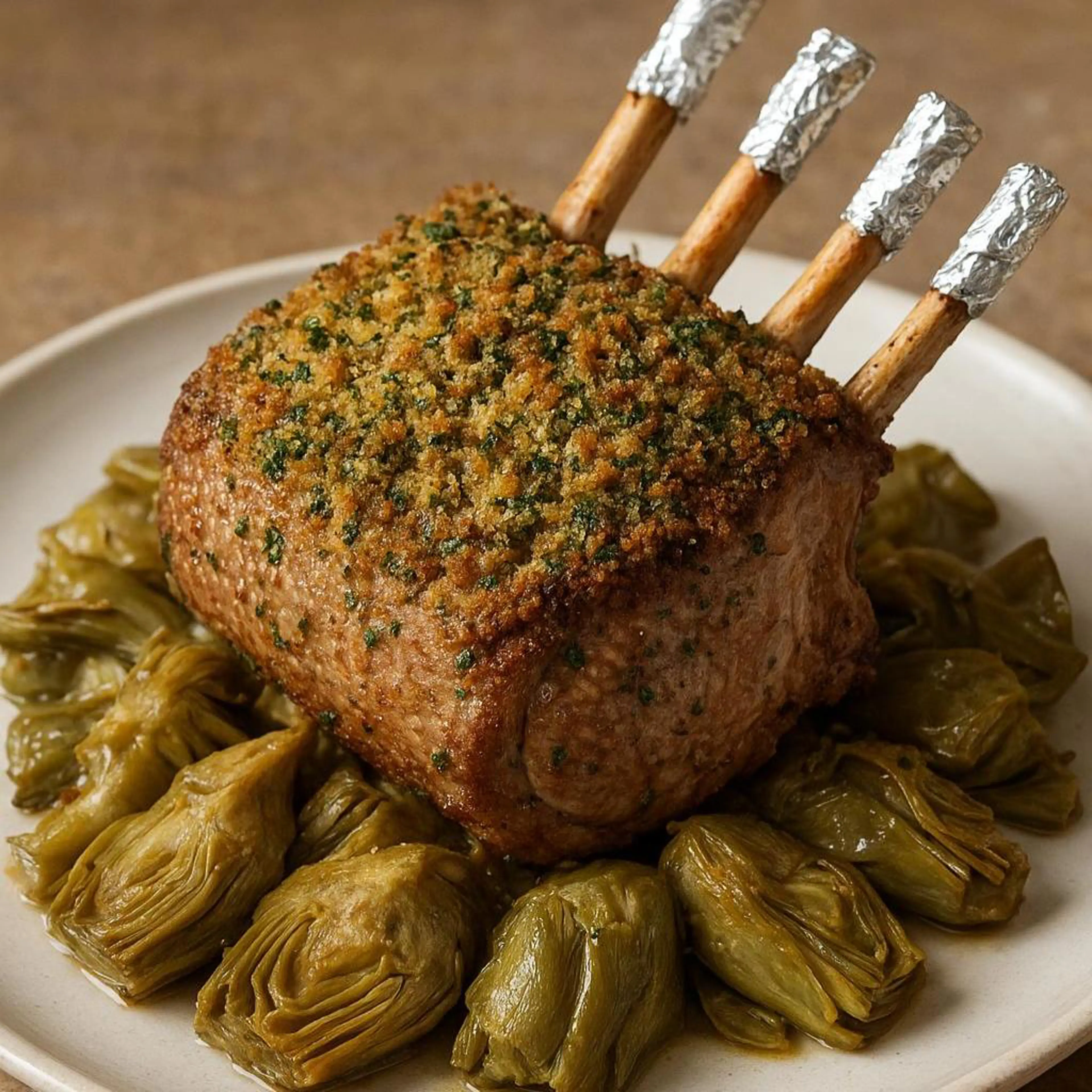 Lamb with artichokes