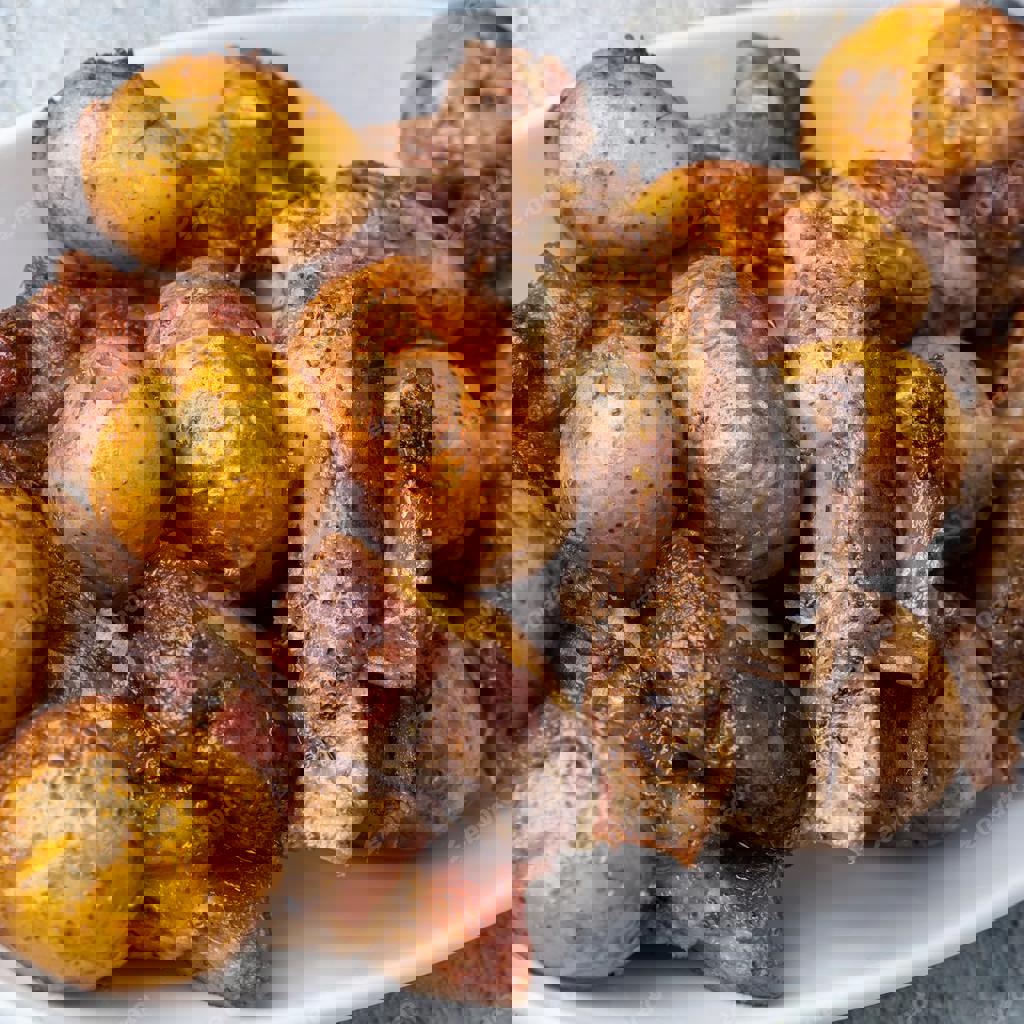 Cordeiro assado com batatas