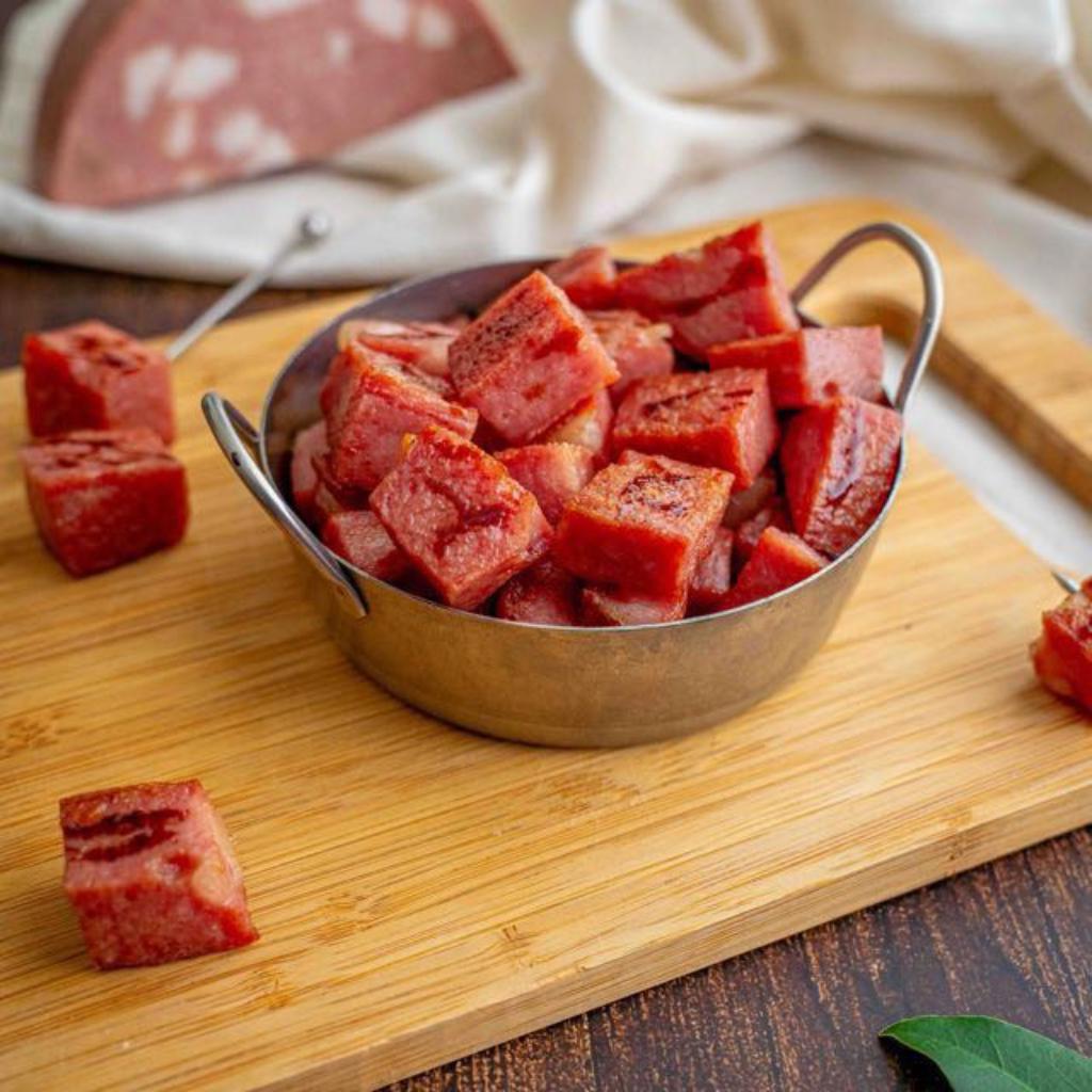 Grillowana mortadela glazurowana octem balsamicznym