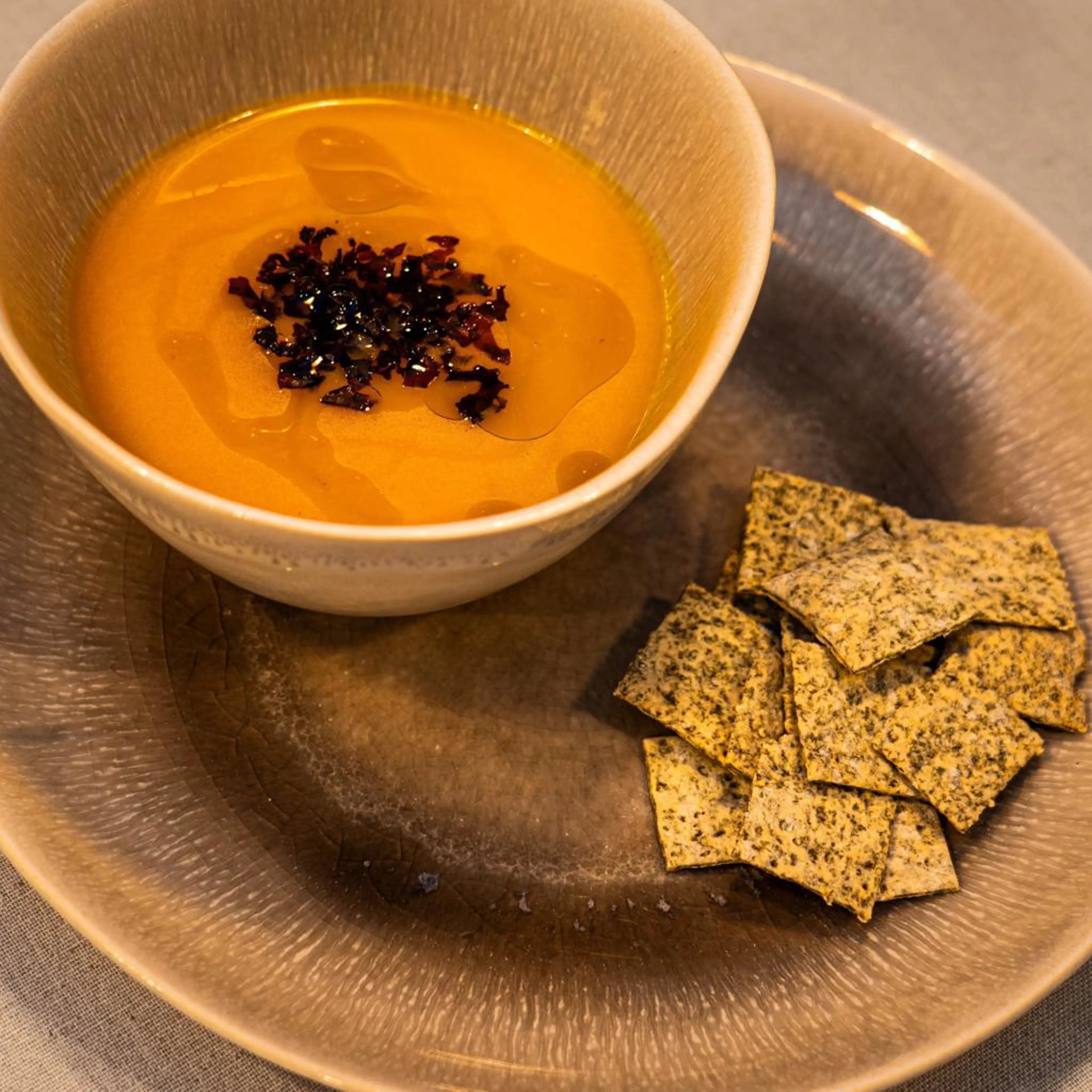 Vellutata di zucca con dulse e neptune’s bliss