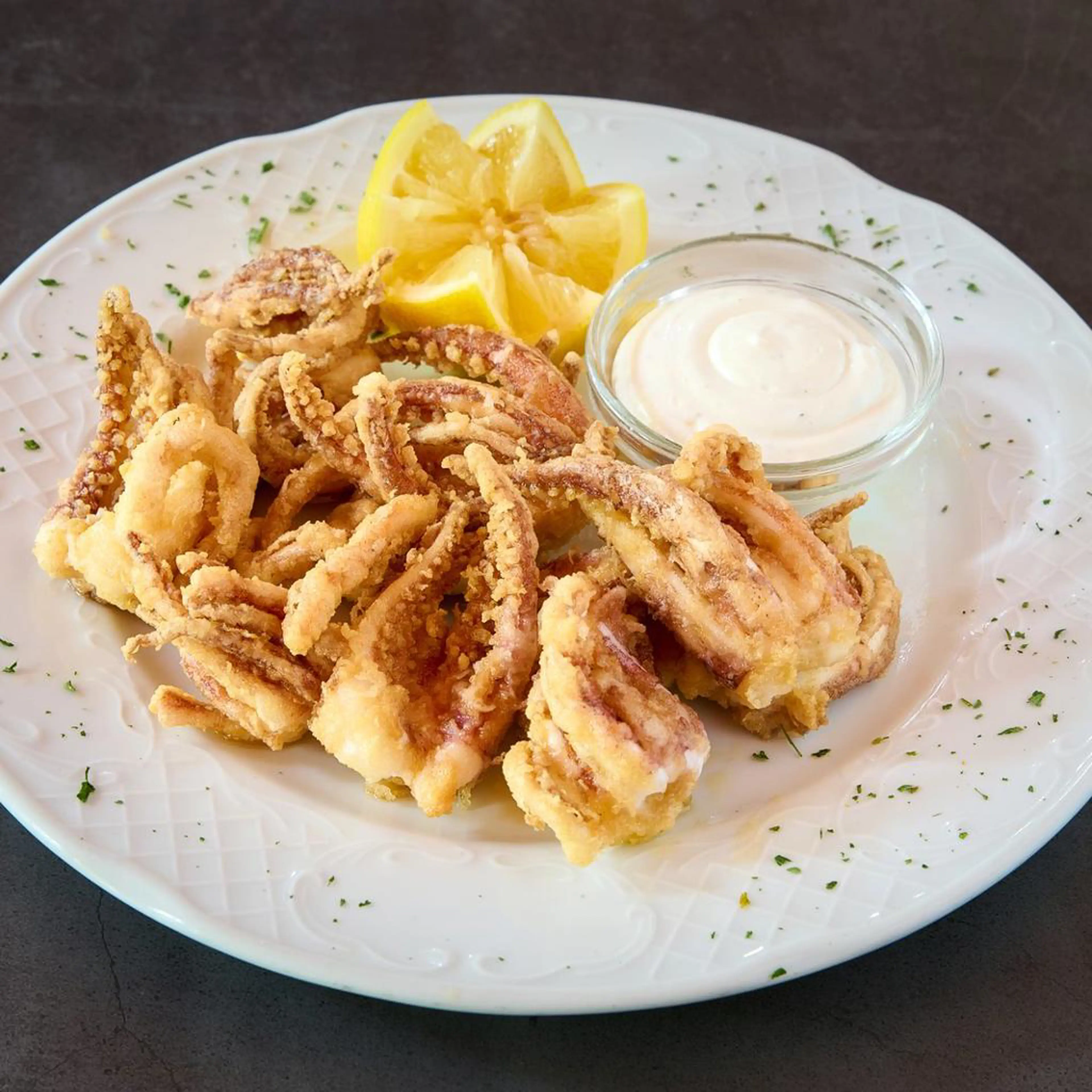 Petits calamars dorés