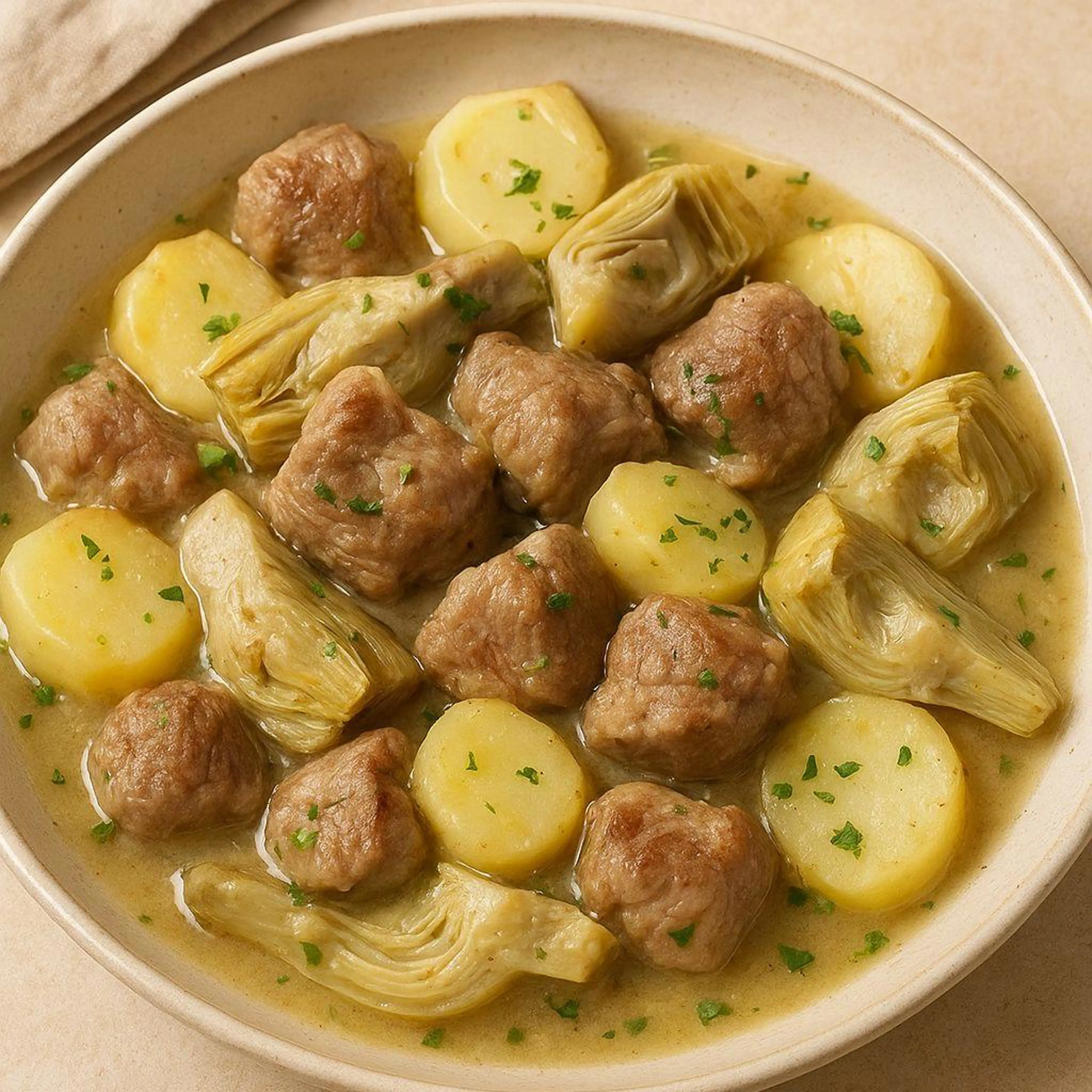Lamb with Artichokes and Potatoes